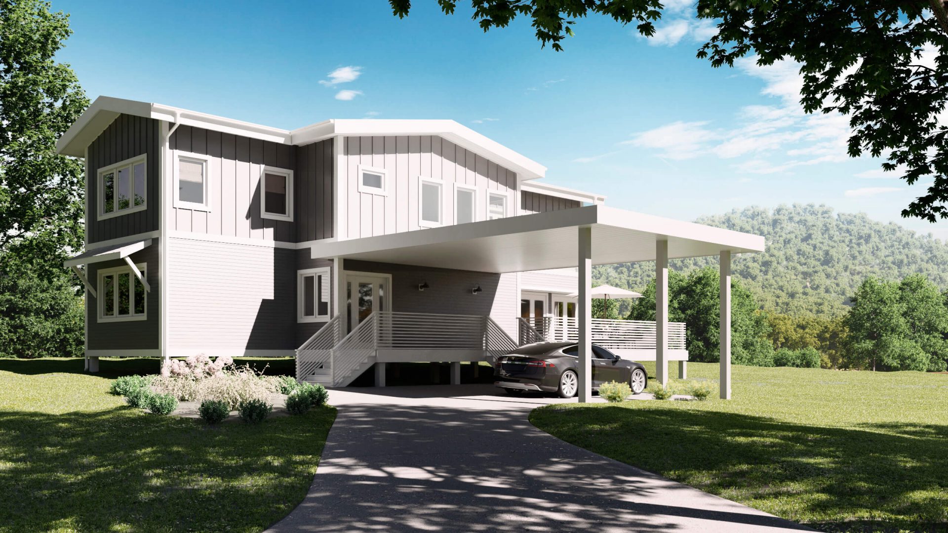 3D Visualization of a Two-Storey Cottage