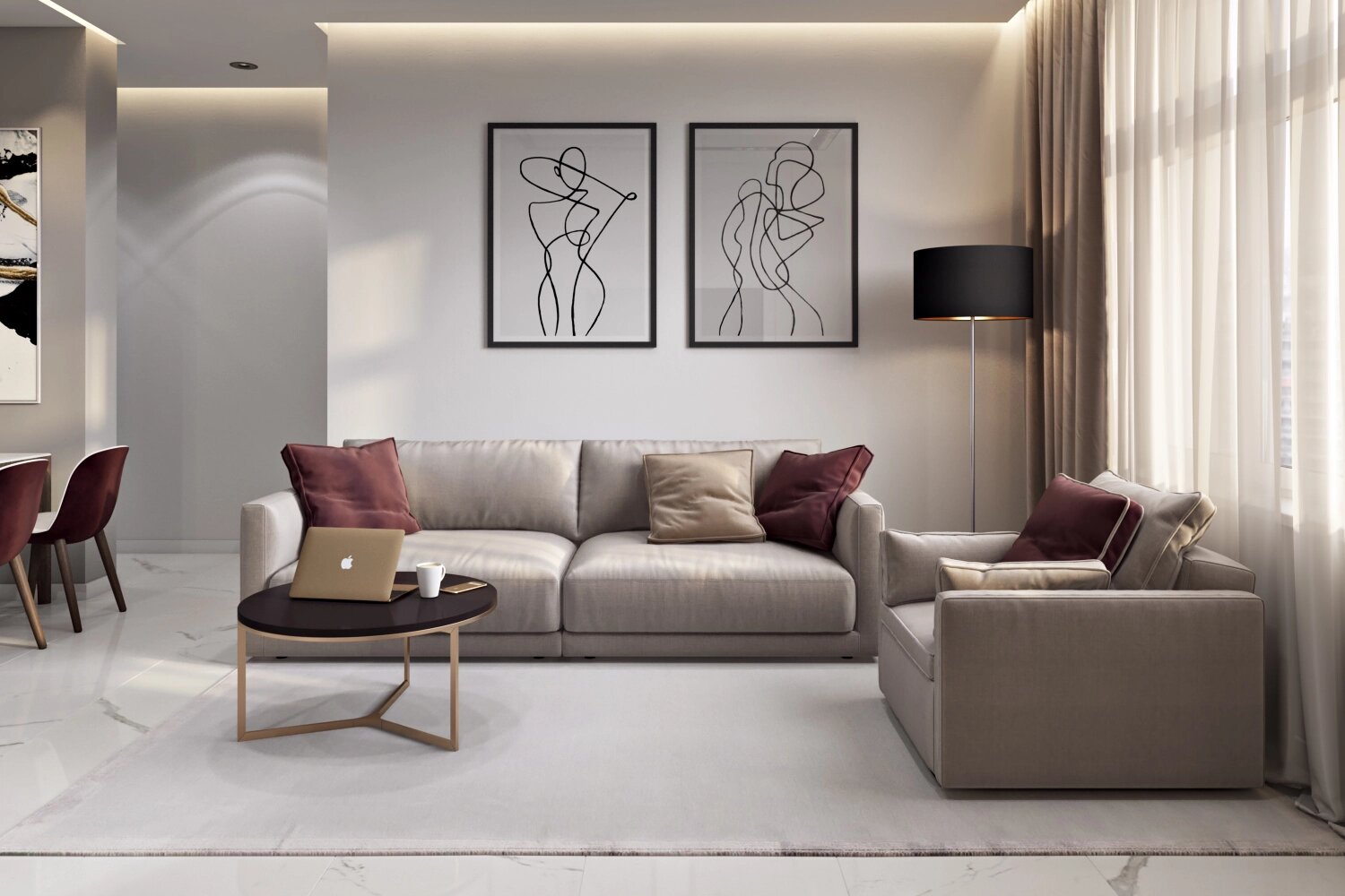 3D Visualization of a Contemporary Room
