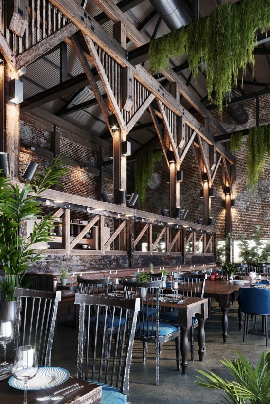 Photoreal Restaurant Rendering for a Design Presentation CG Restaurant Design Visualization