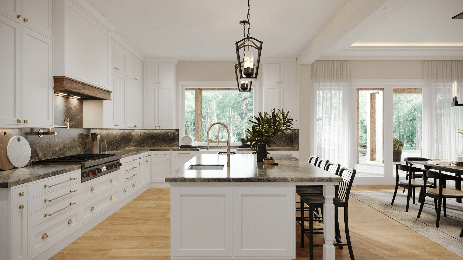 Traditional kitchen rendering