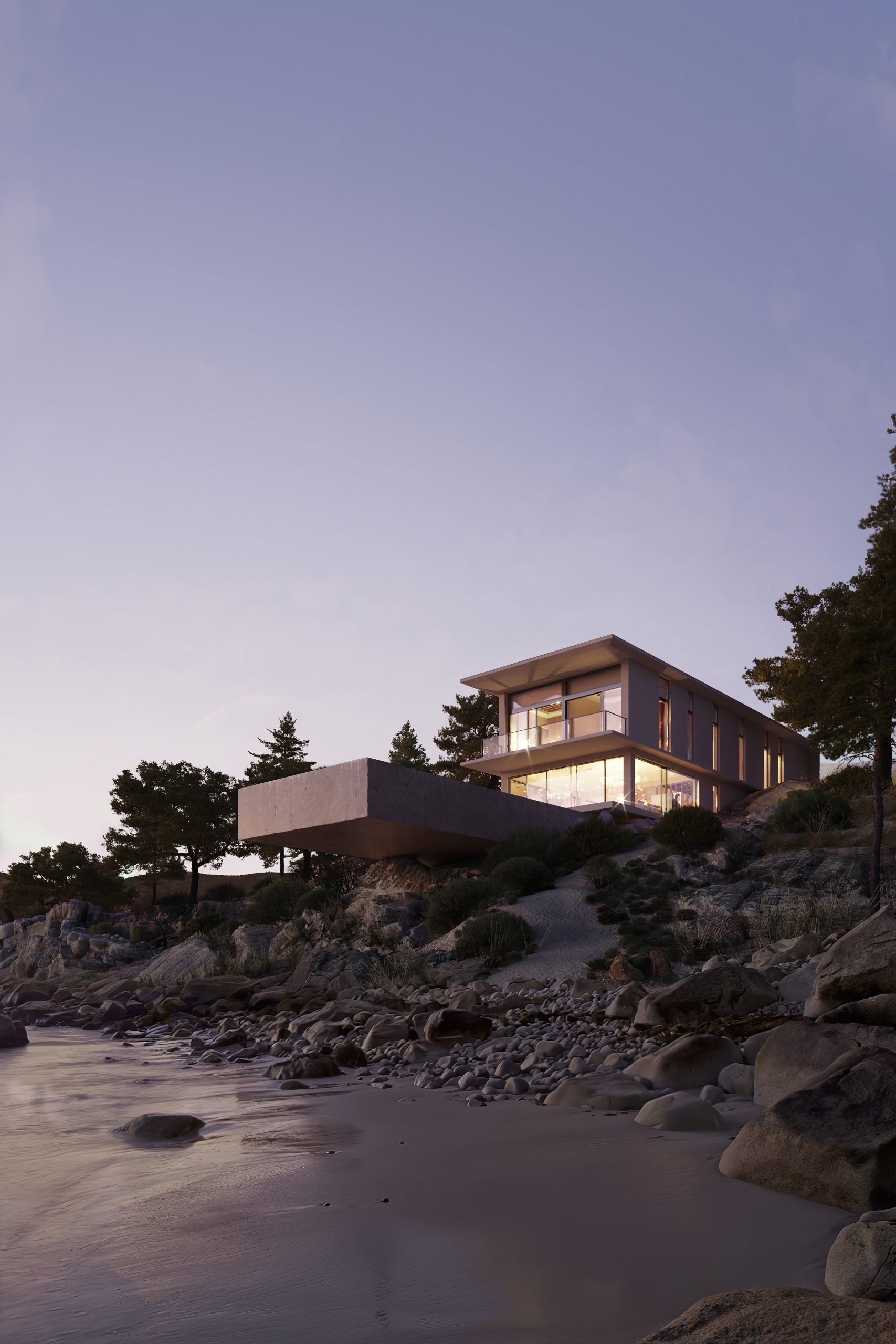 3D Visual of a Beautiful Lakeside Villa