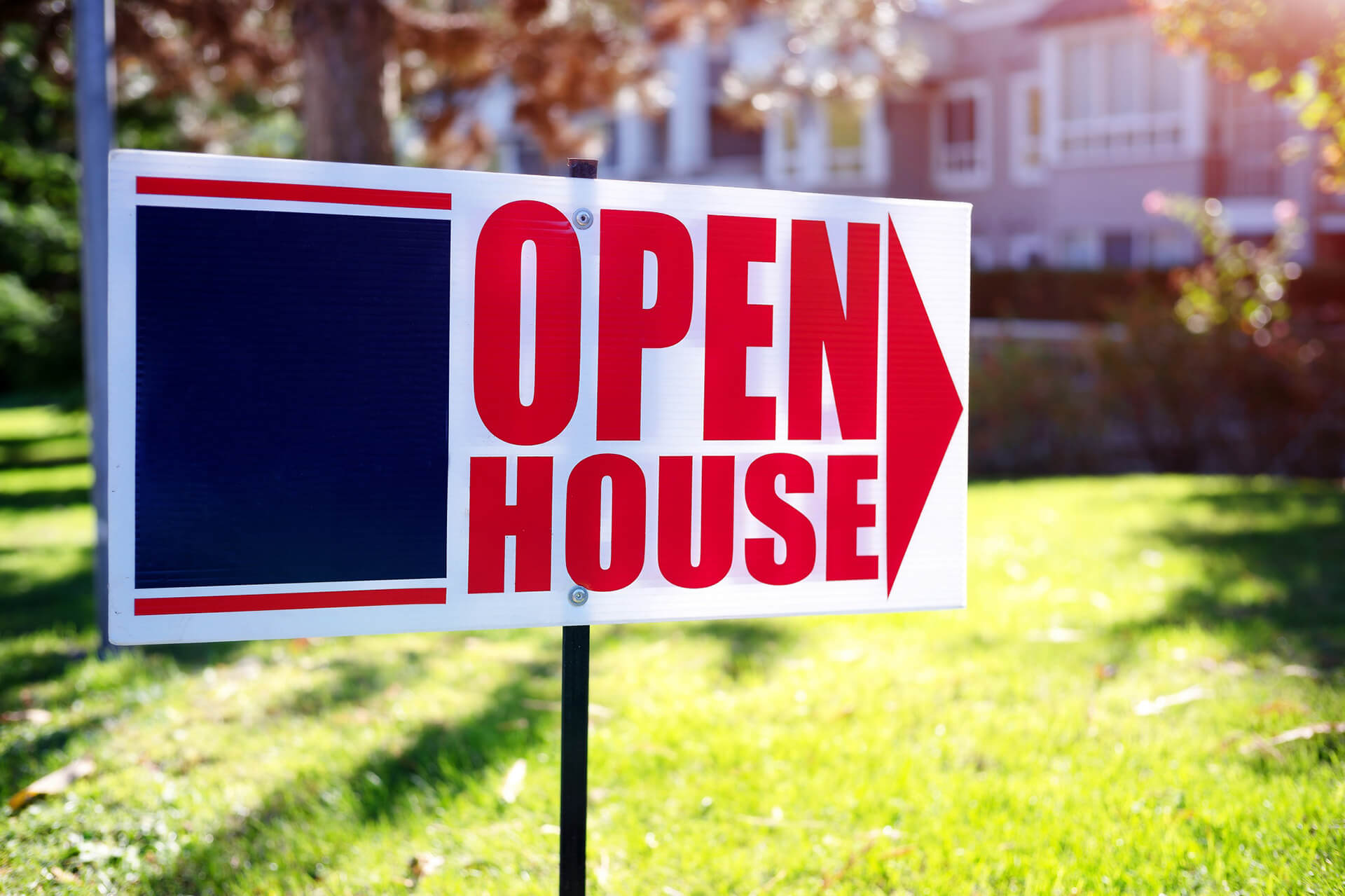 Open House Sign Placed Outside