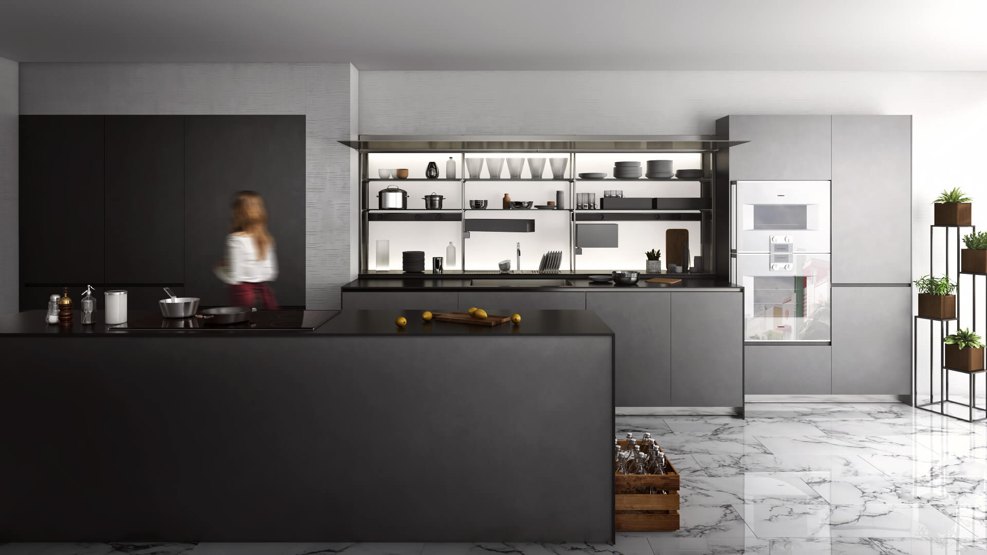 Kitchen Design Rendering Modern 