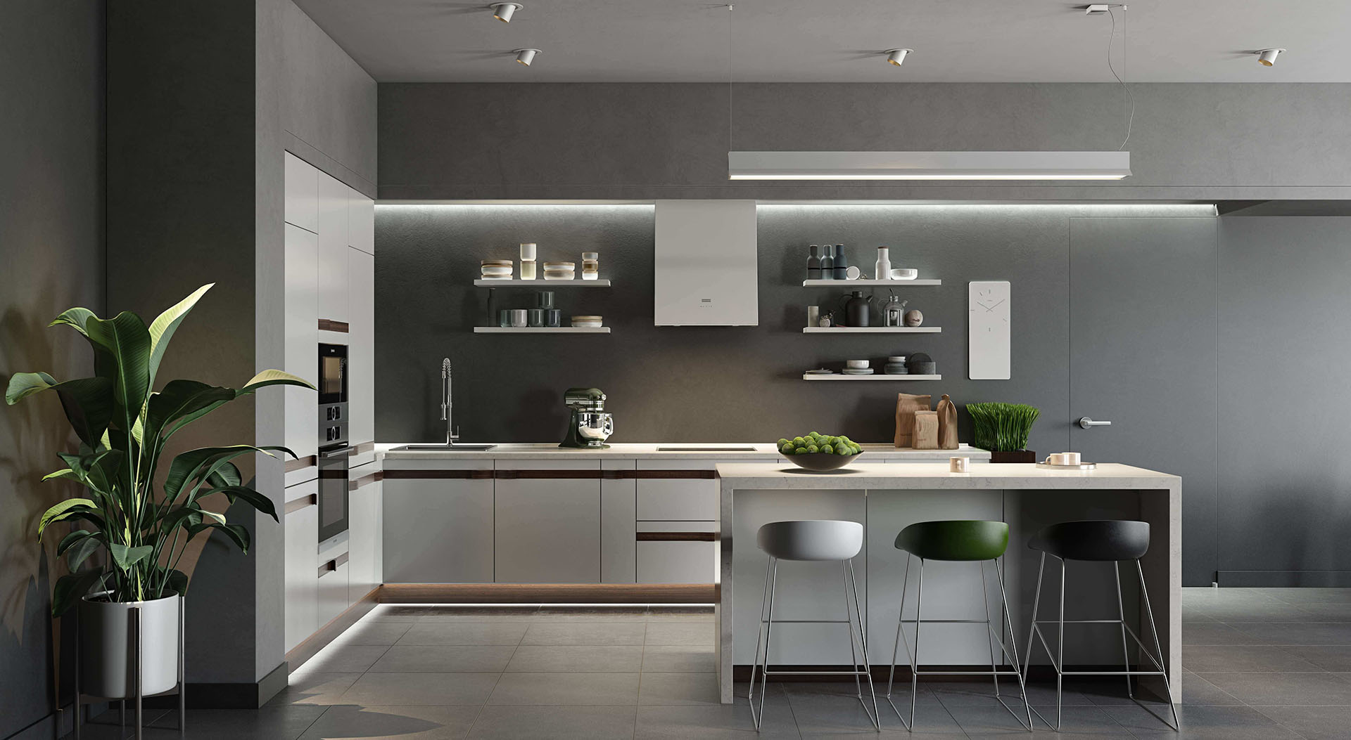 3D Interior Visualization of a Beautiful Kitchen