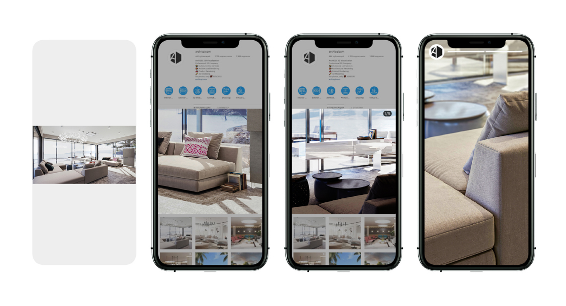 3D Renders on an Architect's Instagram Account
