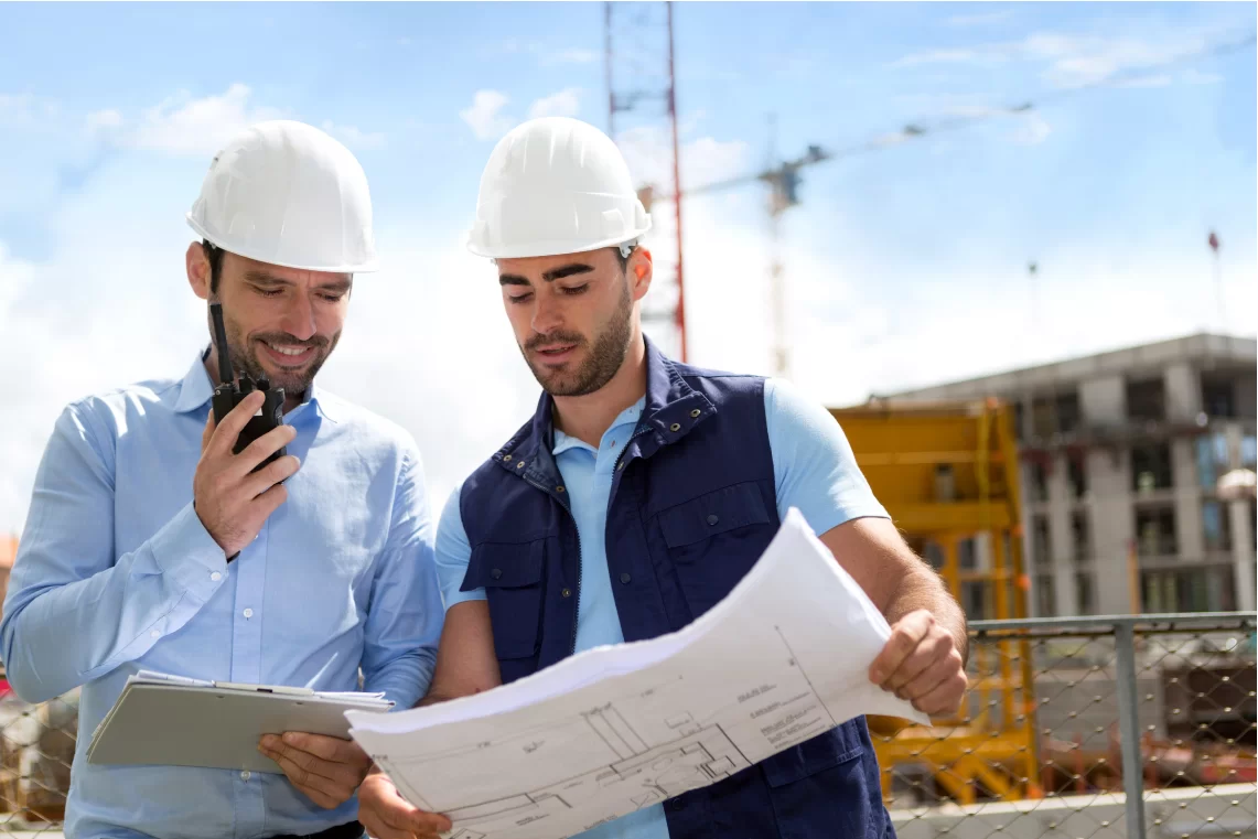 Architects Communicating at the Construction Site