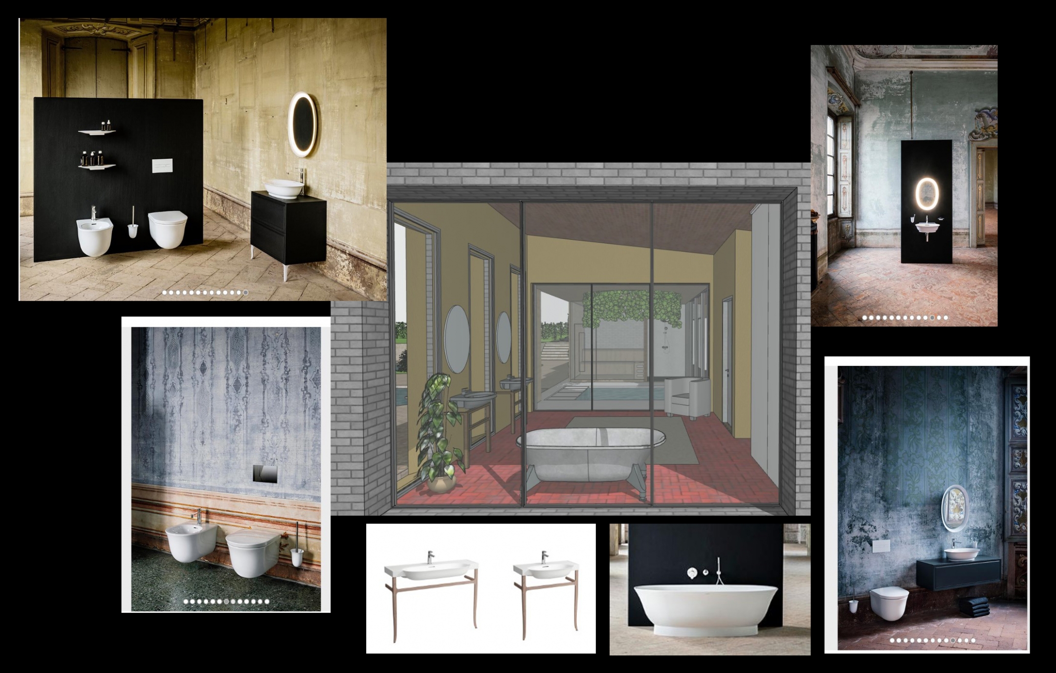 A Moodboard for Creating a Bathroom CG Visual