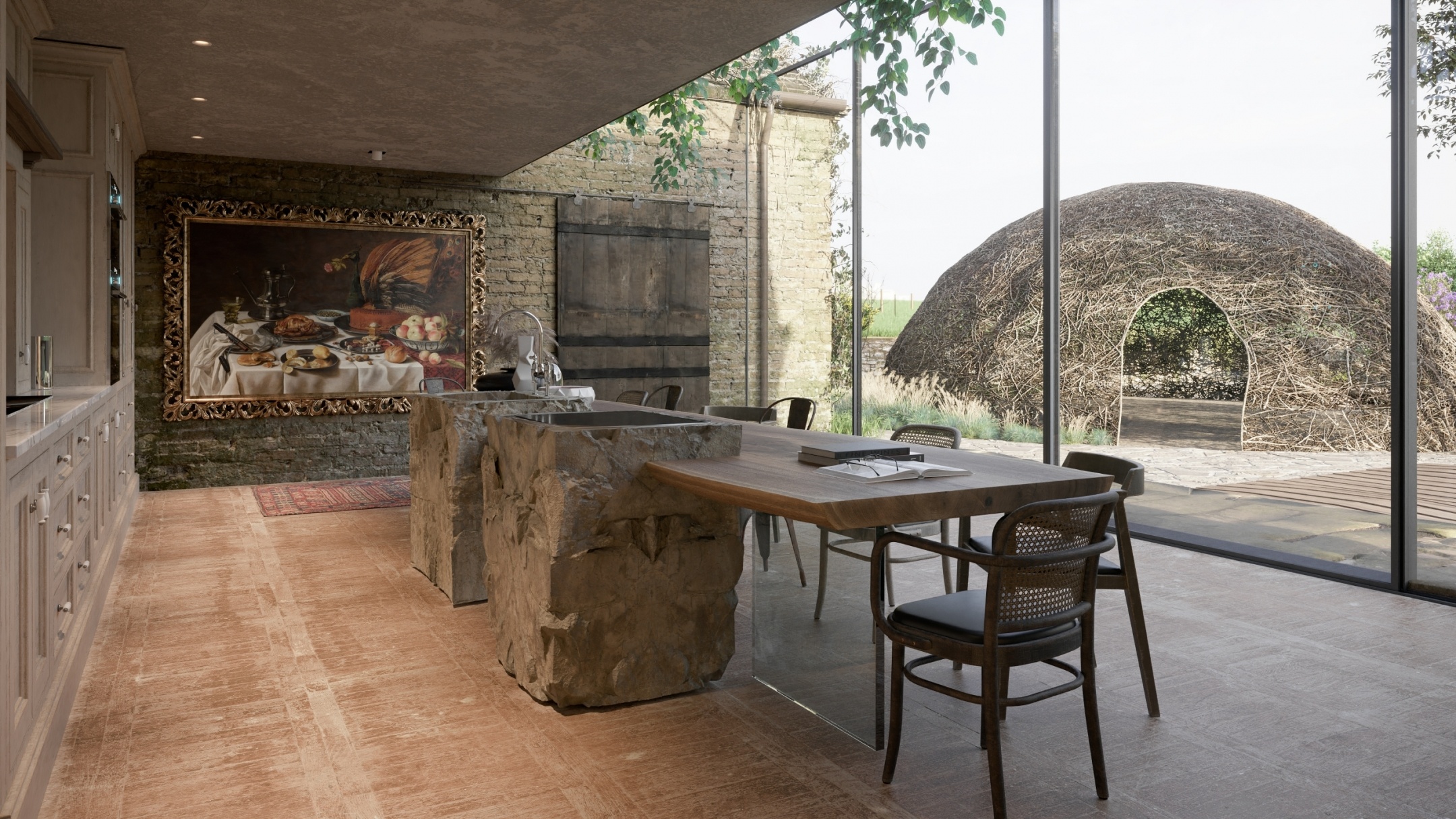 CG Visualization Showing a Luxurious Kitchen Design