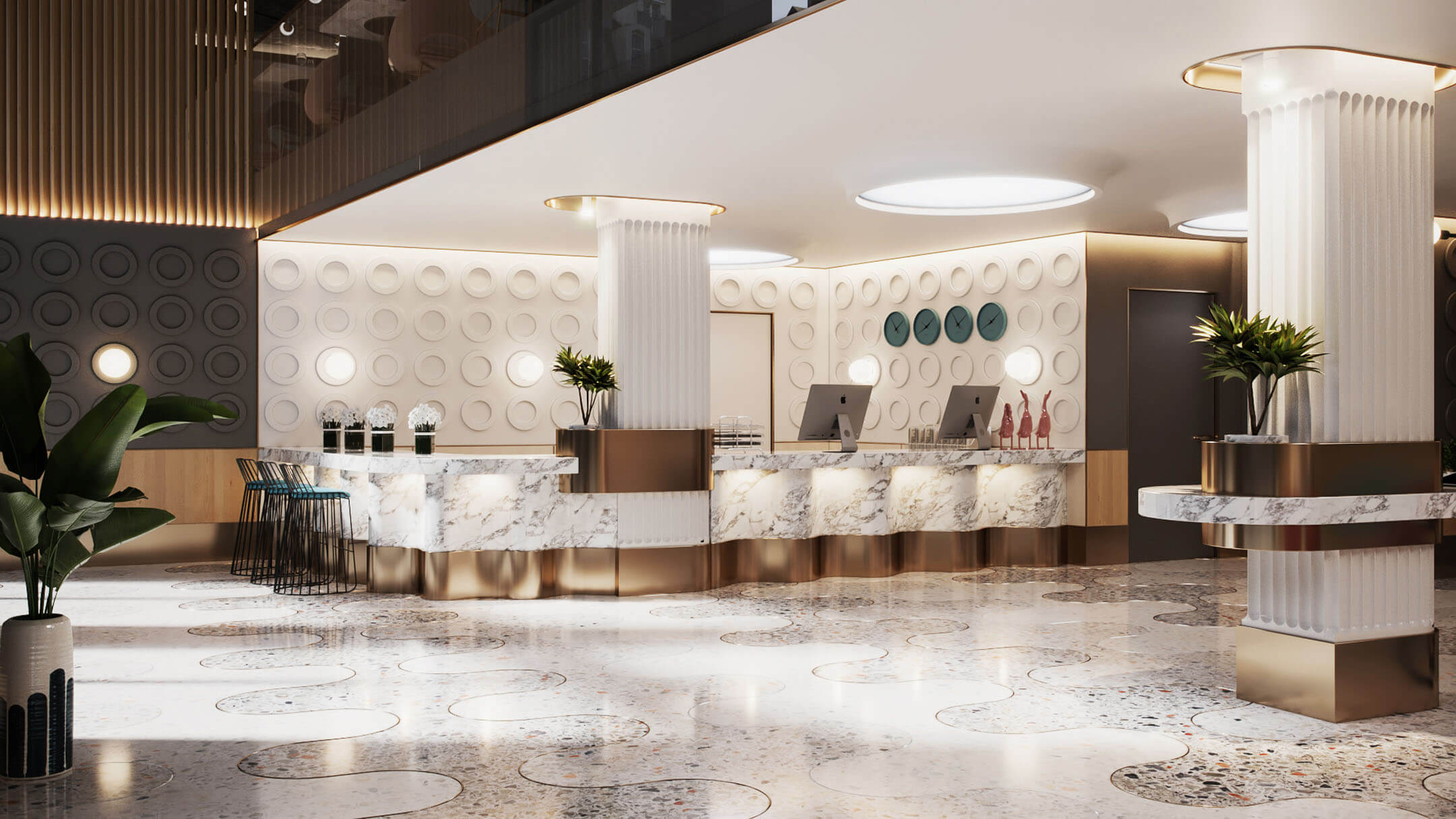 High-Resolution View of a Hotel Lobby Interior