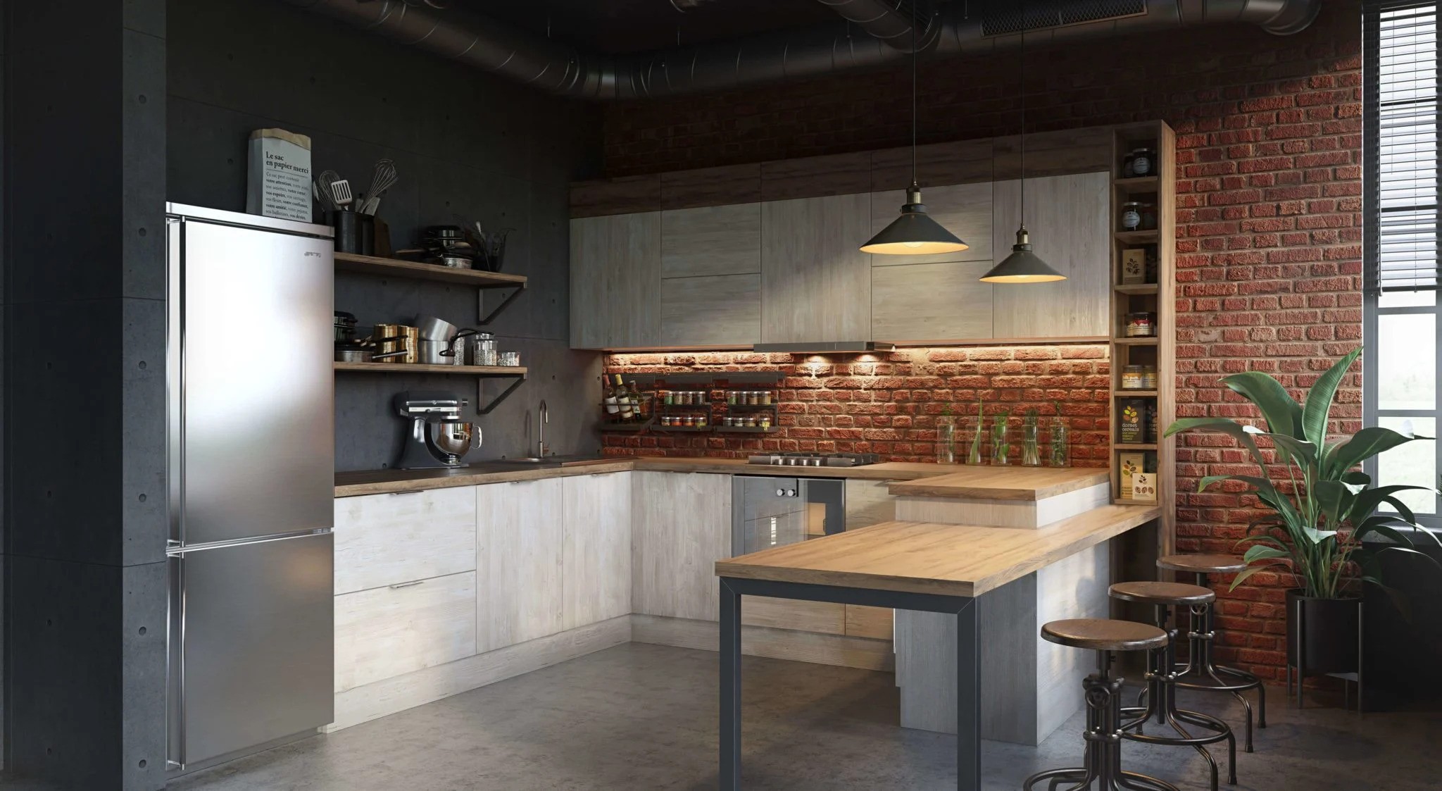 interior lighting renders kitchen