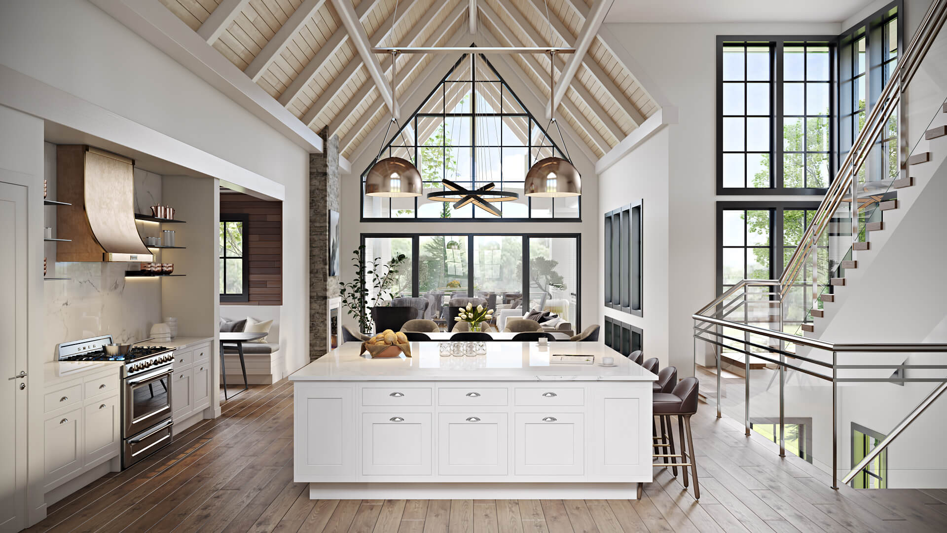 CGI of a Kitchen in the Style of Modern Farmhouse