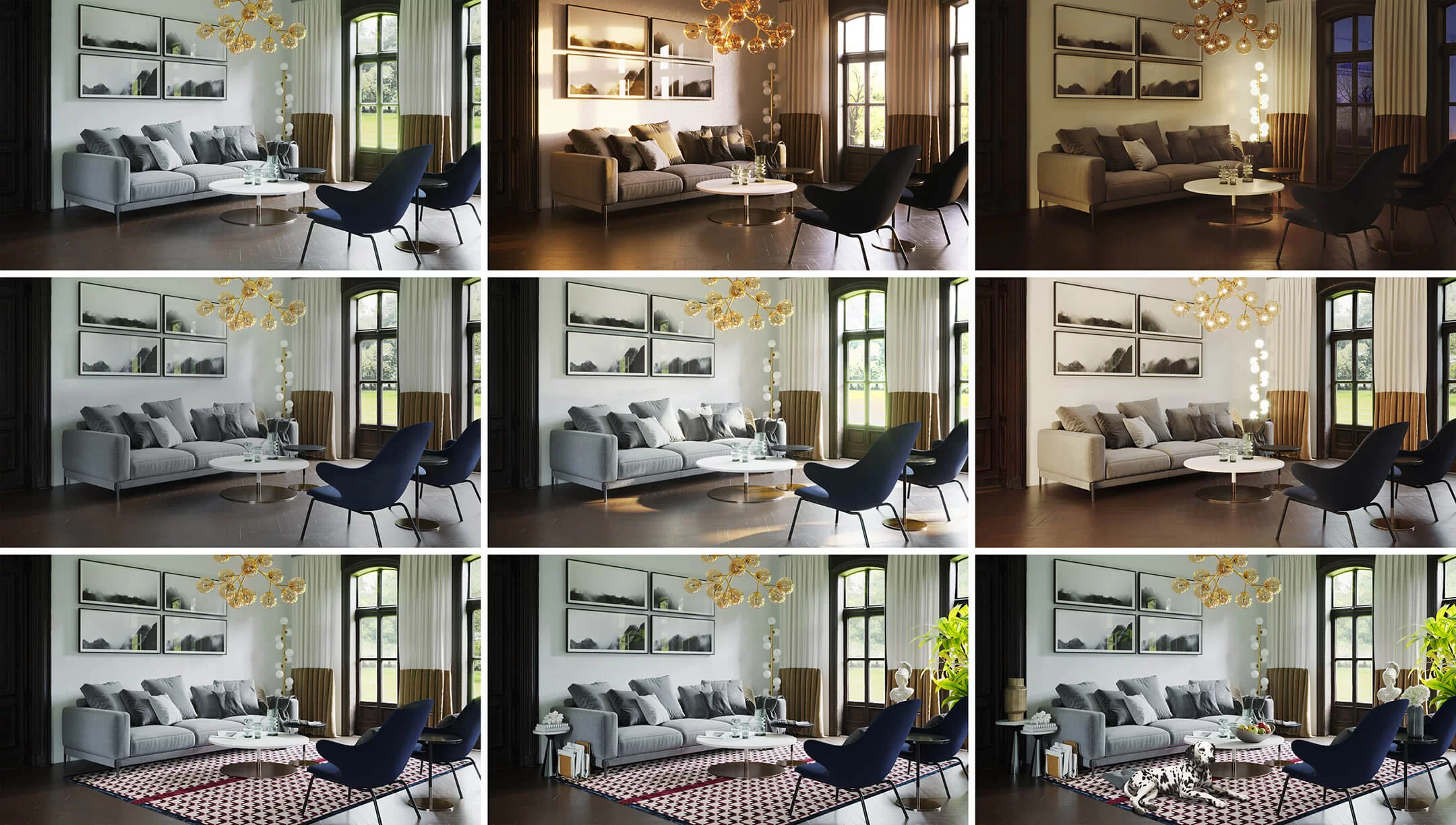 Lighting and Detail Options for Interior Visualization