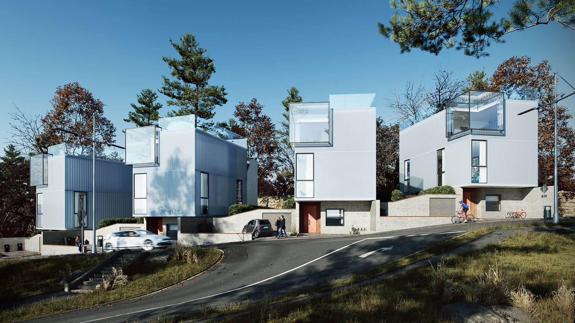 Daytime 3D Rendering of Experimental Housing Design