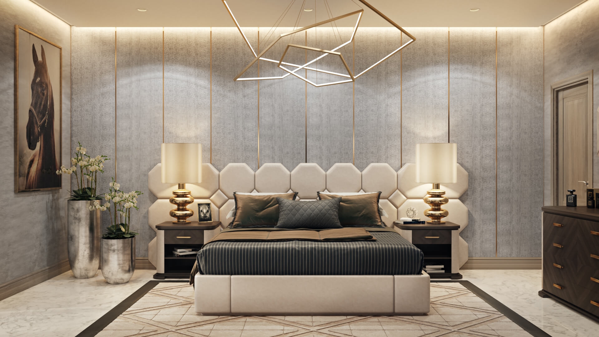 CG Image of an Elegant Hotel Room