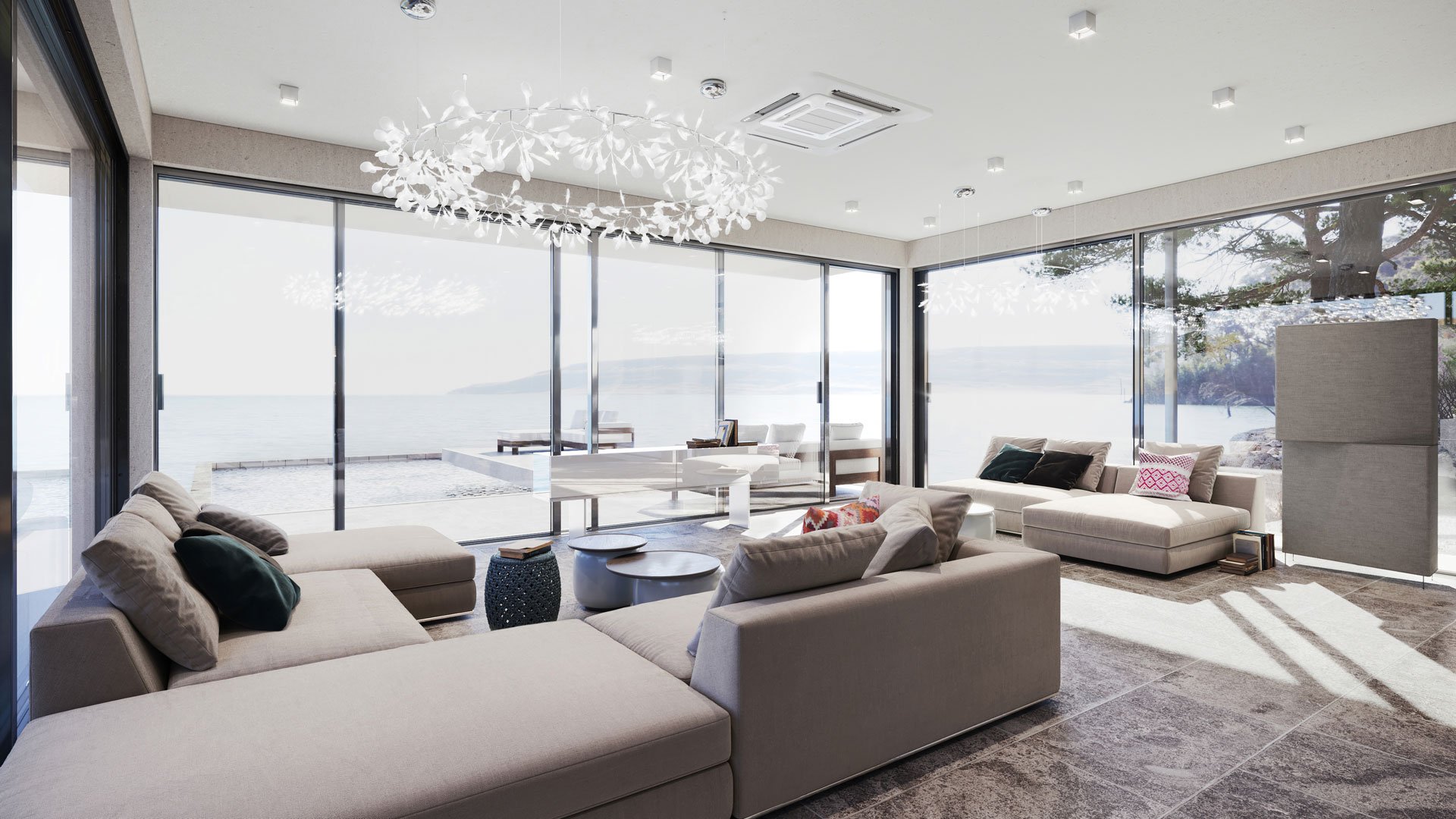 CG Image of a Living Room for an Interior Design Portfolio