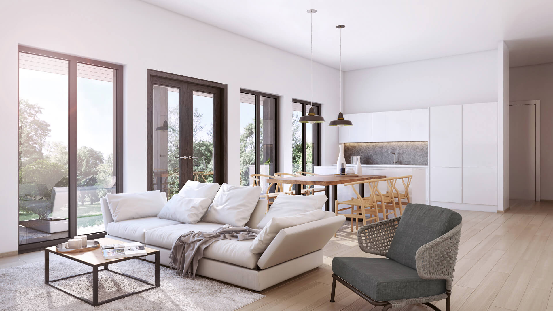 living room render simple