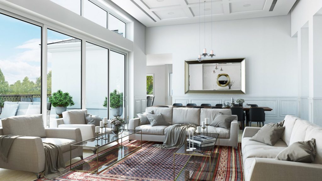 3d living room renders agency