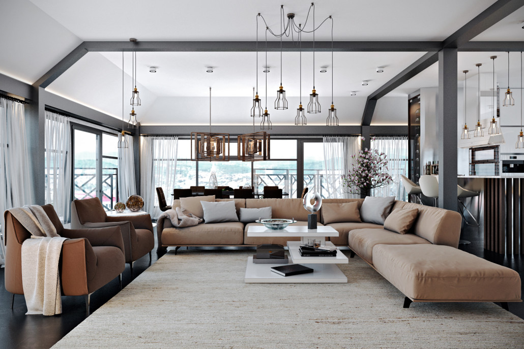 Interior CGI for a Luxurious Penthouse Loft Project