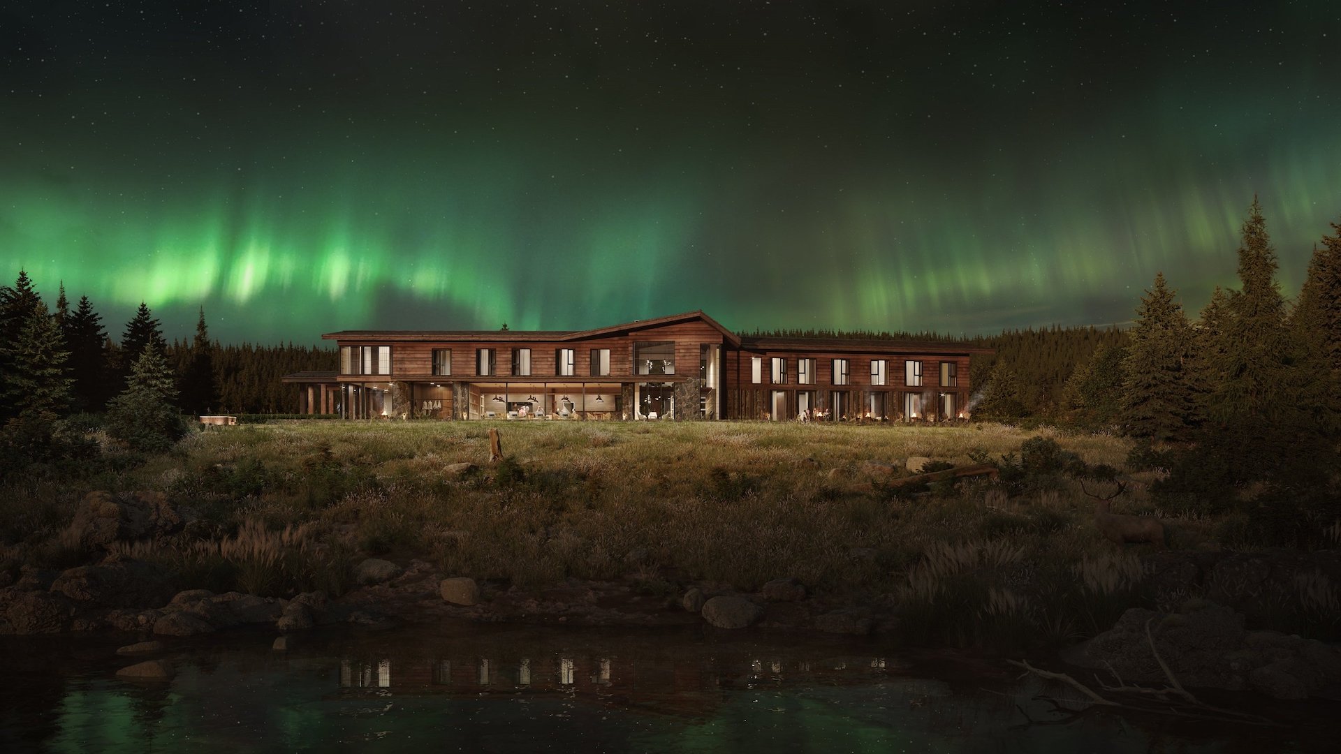 3D Architectural Visualization for a Lodge by the Lake