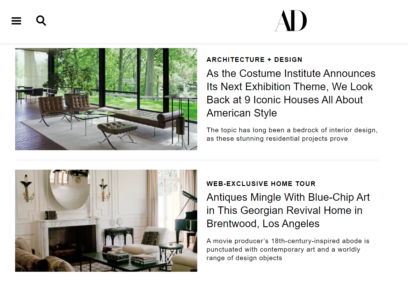 Best Interior Design Magazines Architectural Digest 