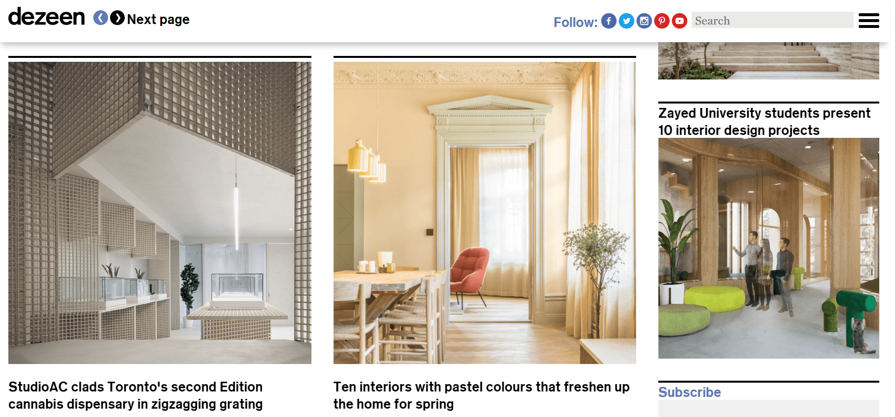 Best Interior Design Magazines Dezeen Website 