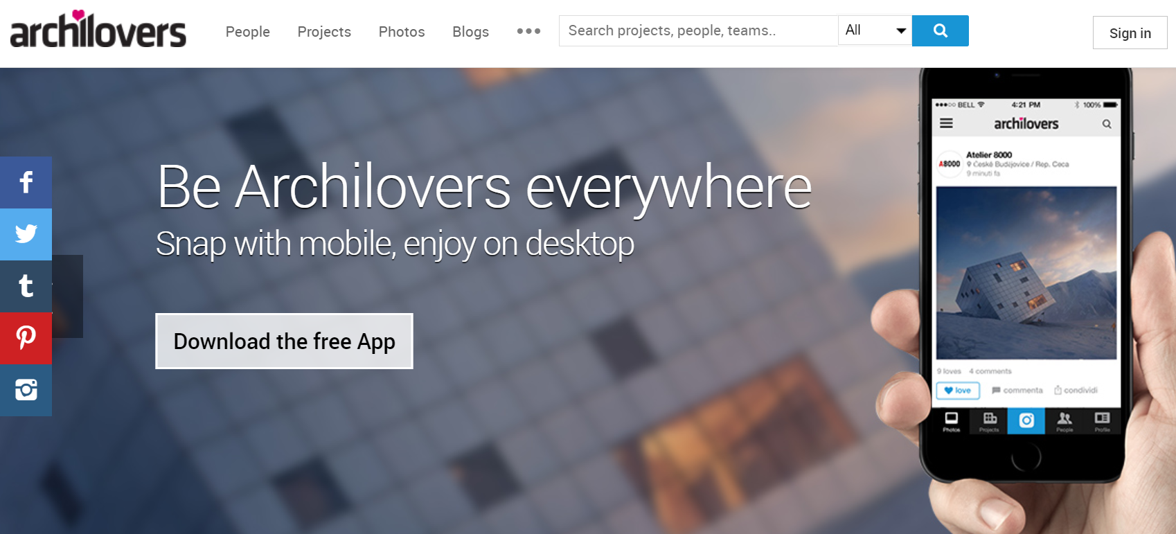 Archilovers Social Media Platform for Architects