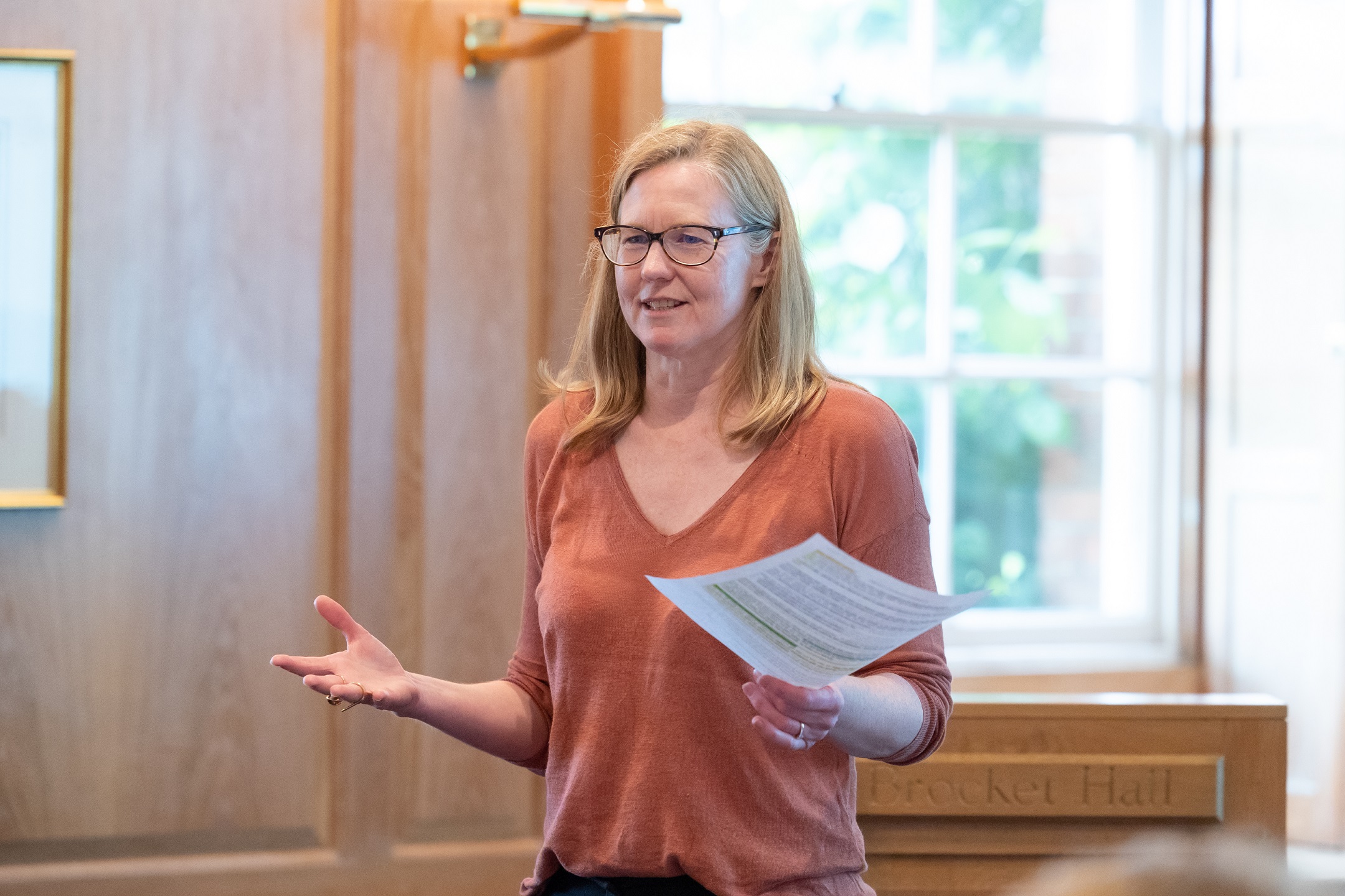 Karen Fugle Giving a Public Speech