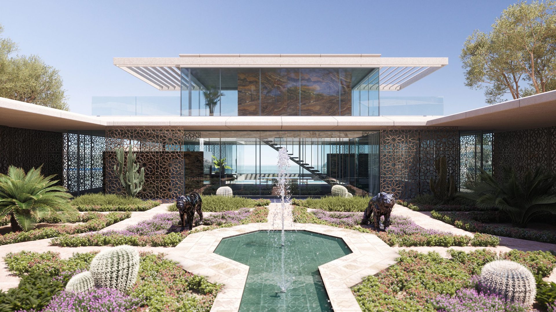 Hyperrealistic 3D Render of a Gorgeous Luxury Villa Design