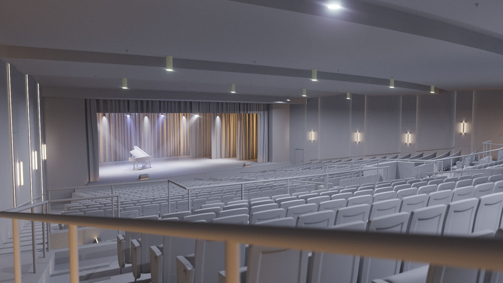 Side View of the Theater Auditorium for 3D Flythrough