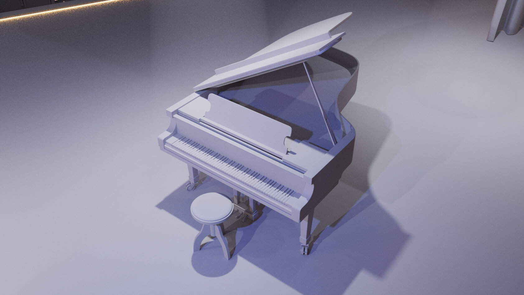 Piano Top View for 3D Flythrough