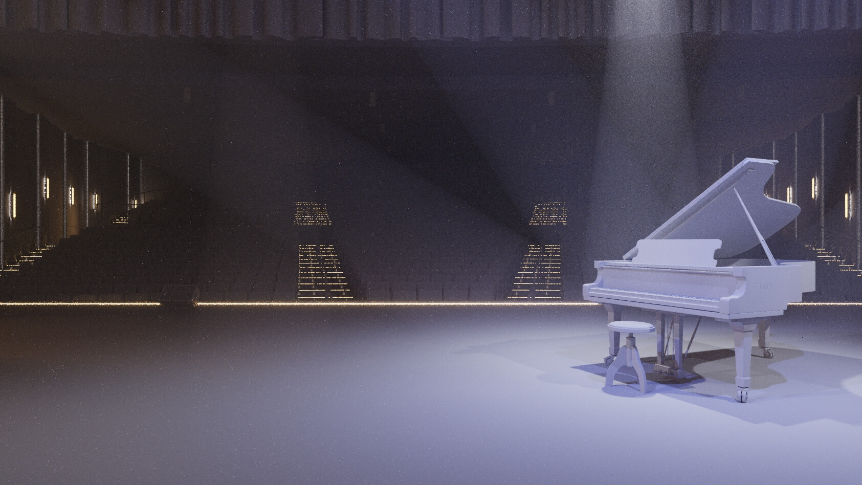 3D Modeled Stage and Piano for the 3D Animation