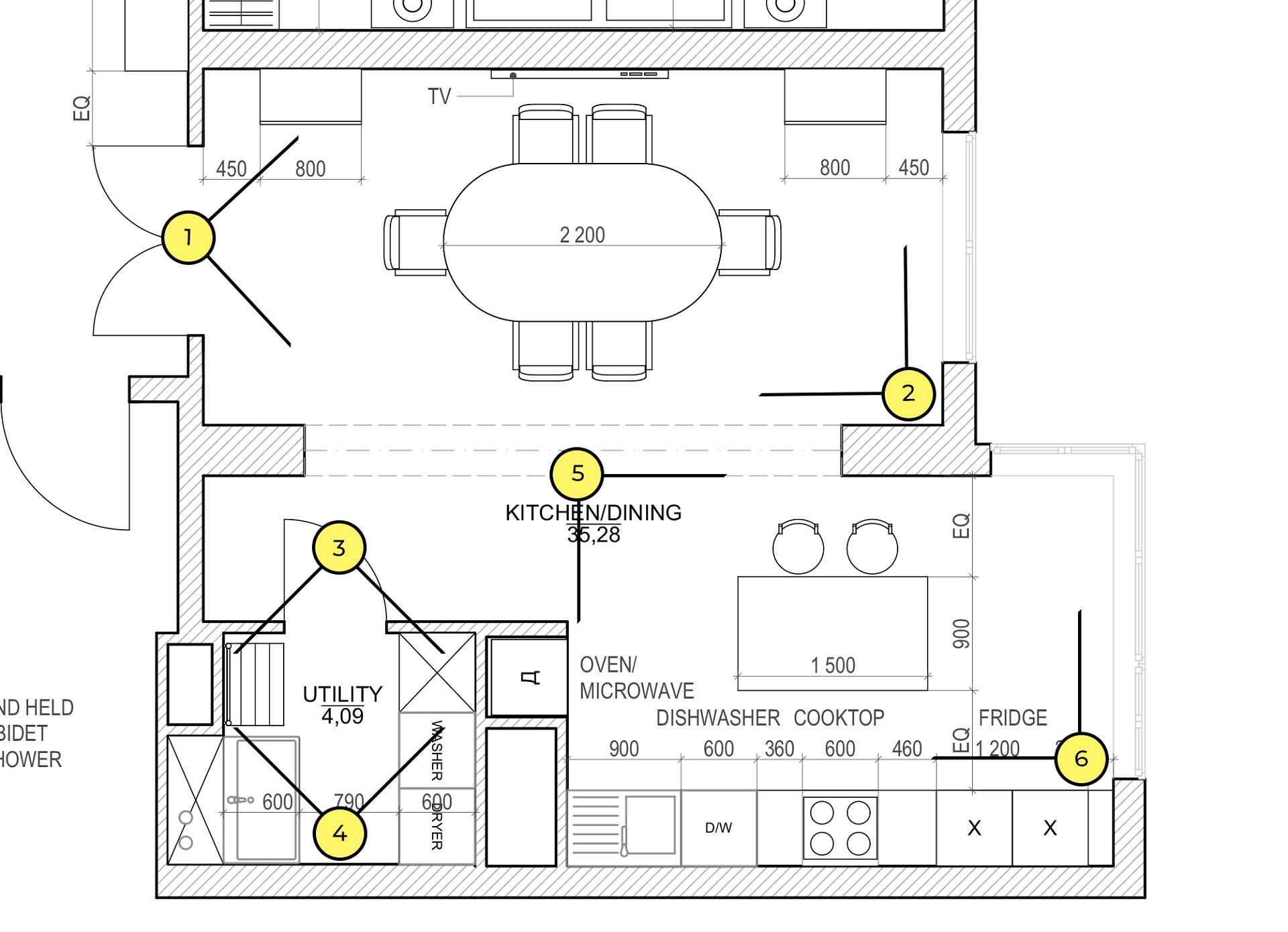 Showing Angles for Interior CGI on a Plan