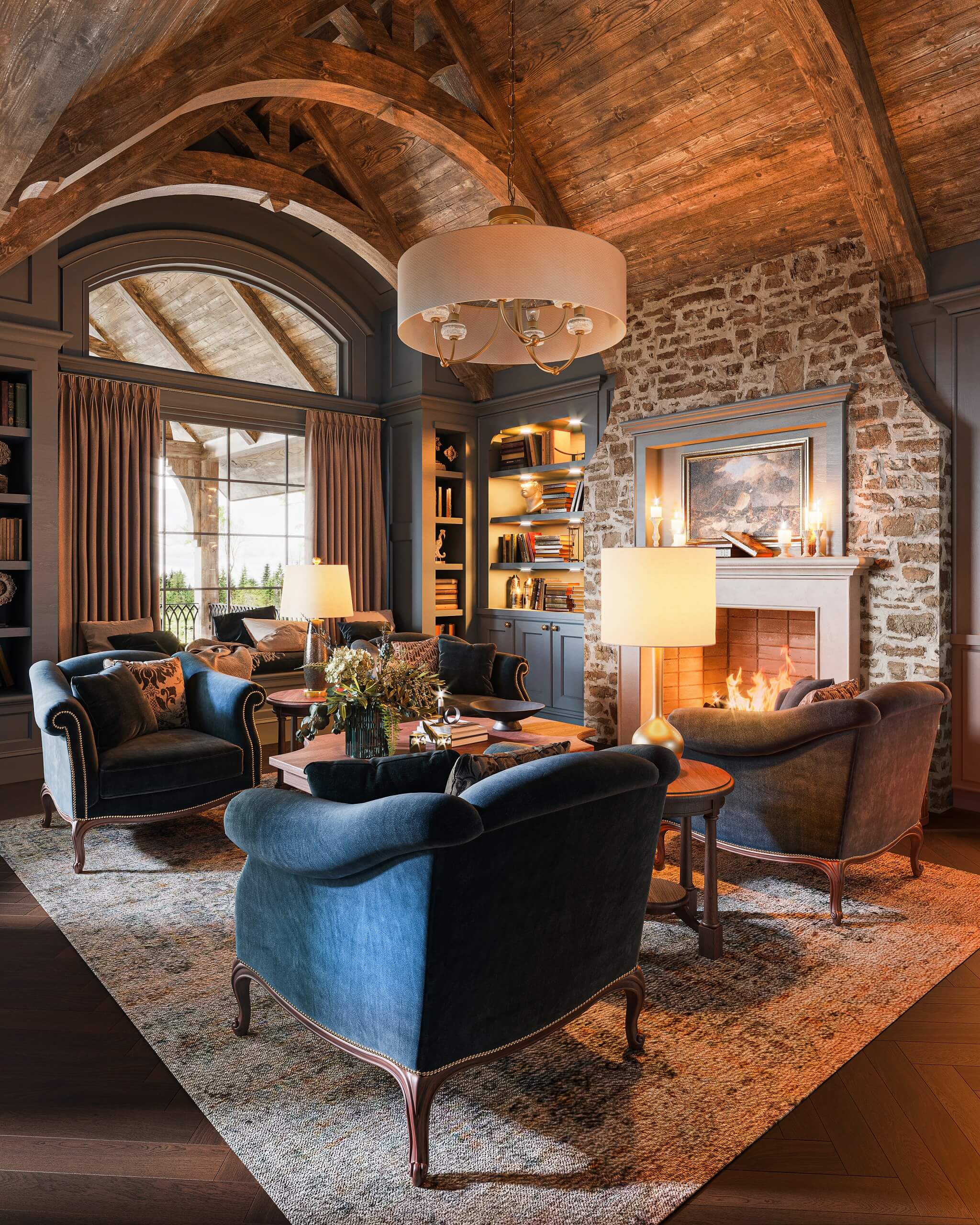 3D Render for a Chalet-style Room