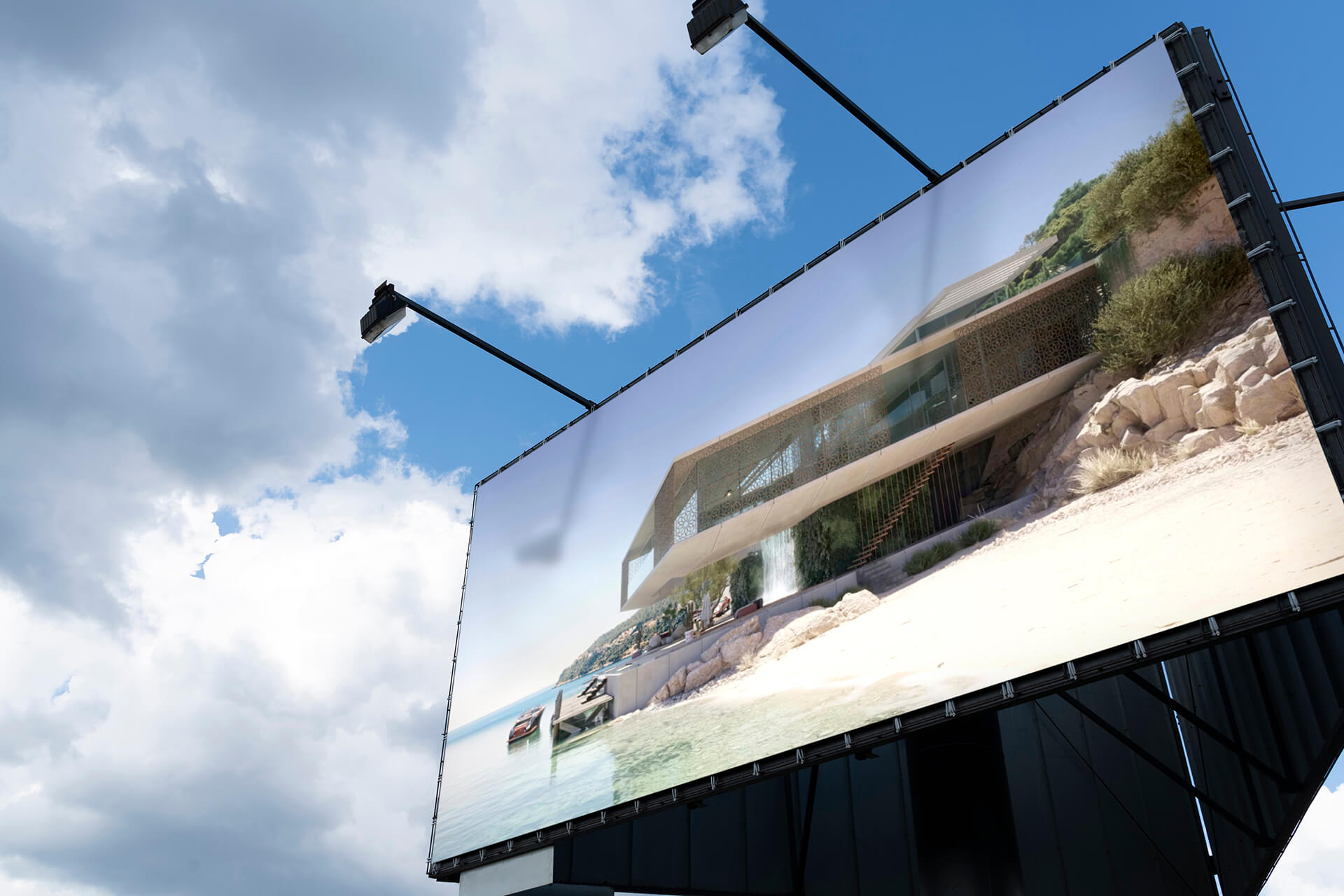 Real Estate Outdoor Advertising for a Seaside Mansion
