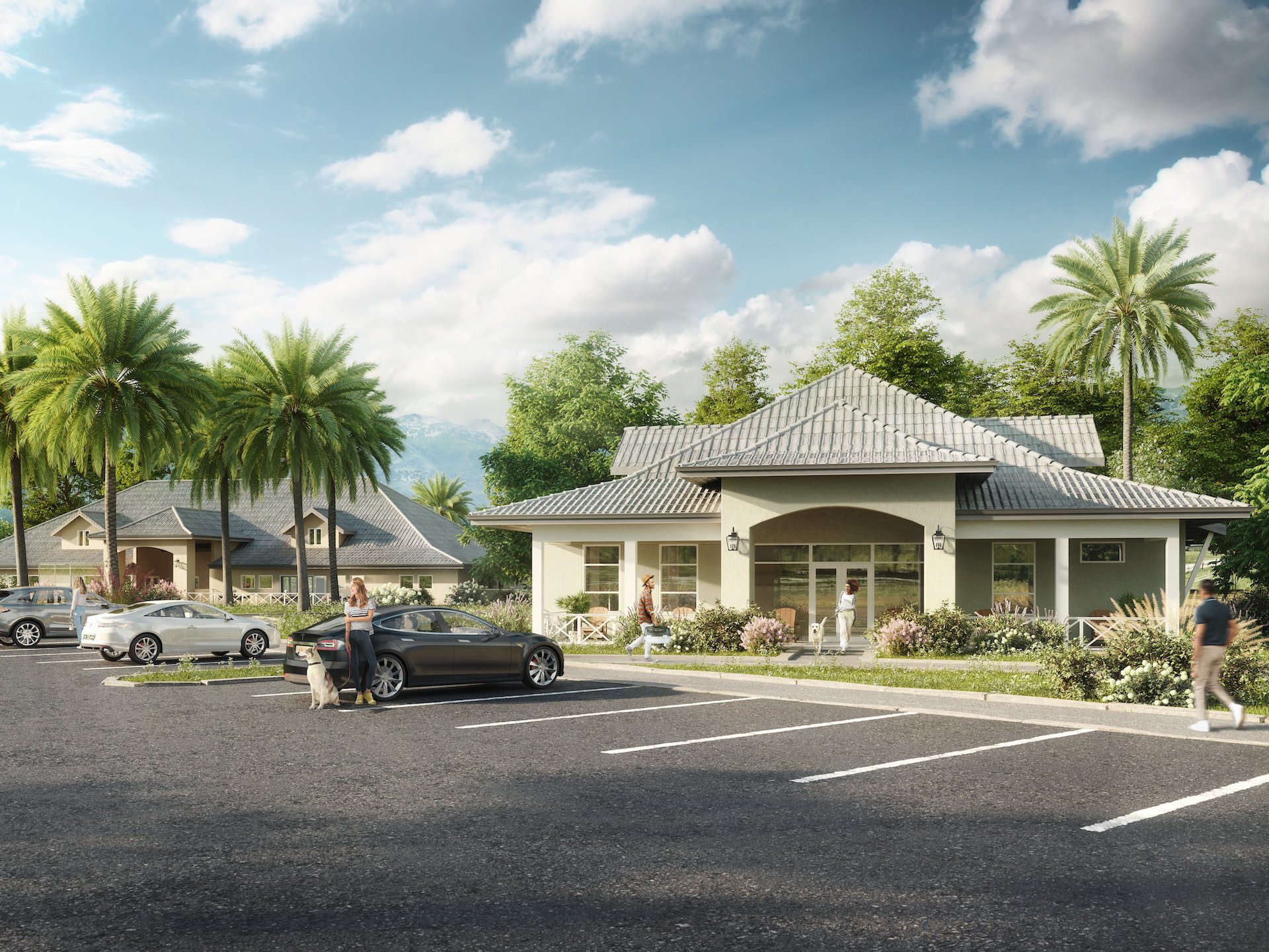 3D Rendering of a Veterinary Clinic Concept in Hawaii