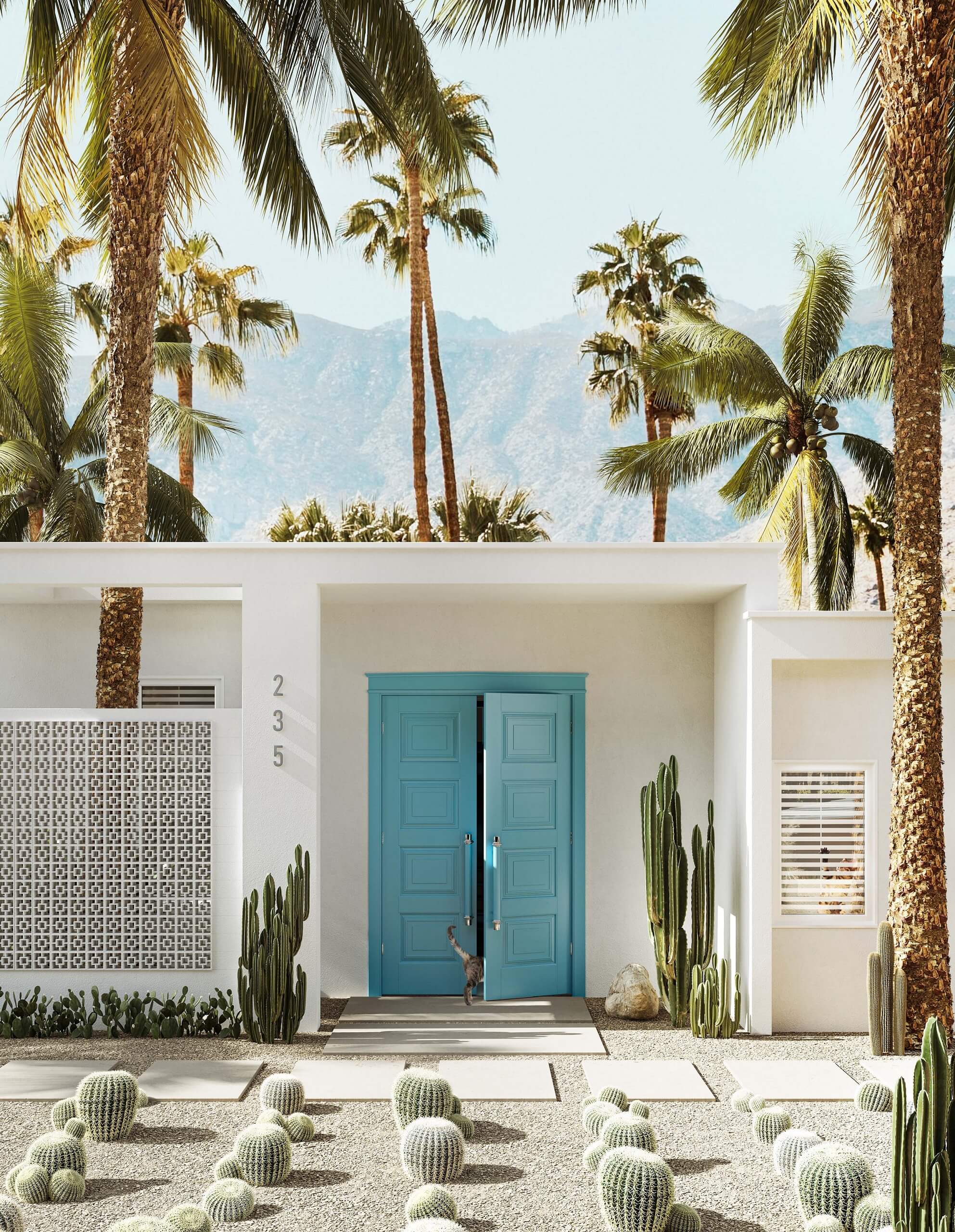 Exterior 3D Render of a Villa in LA