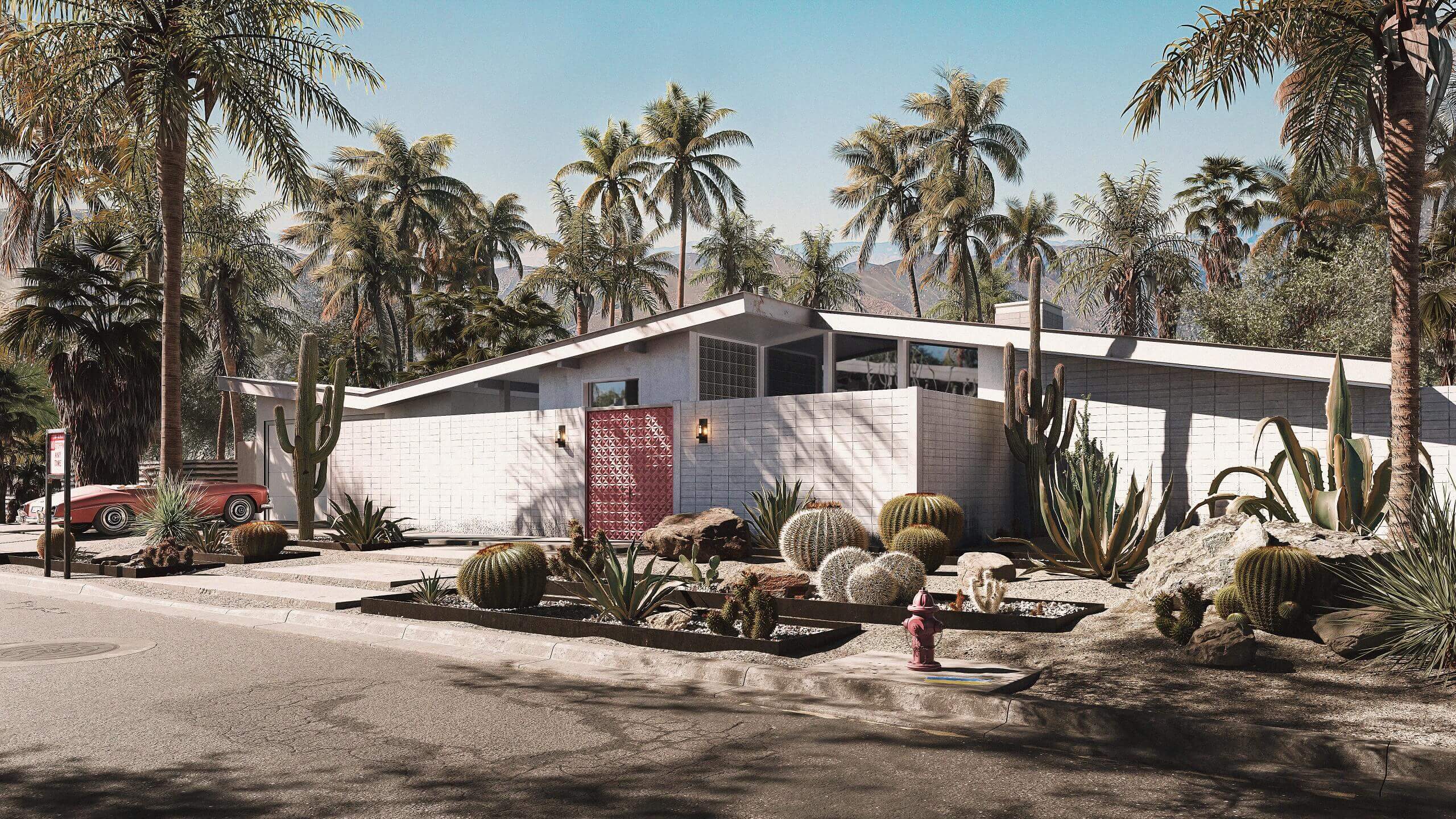 Exterior CG Render of a House in LA