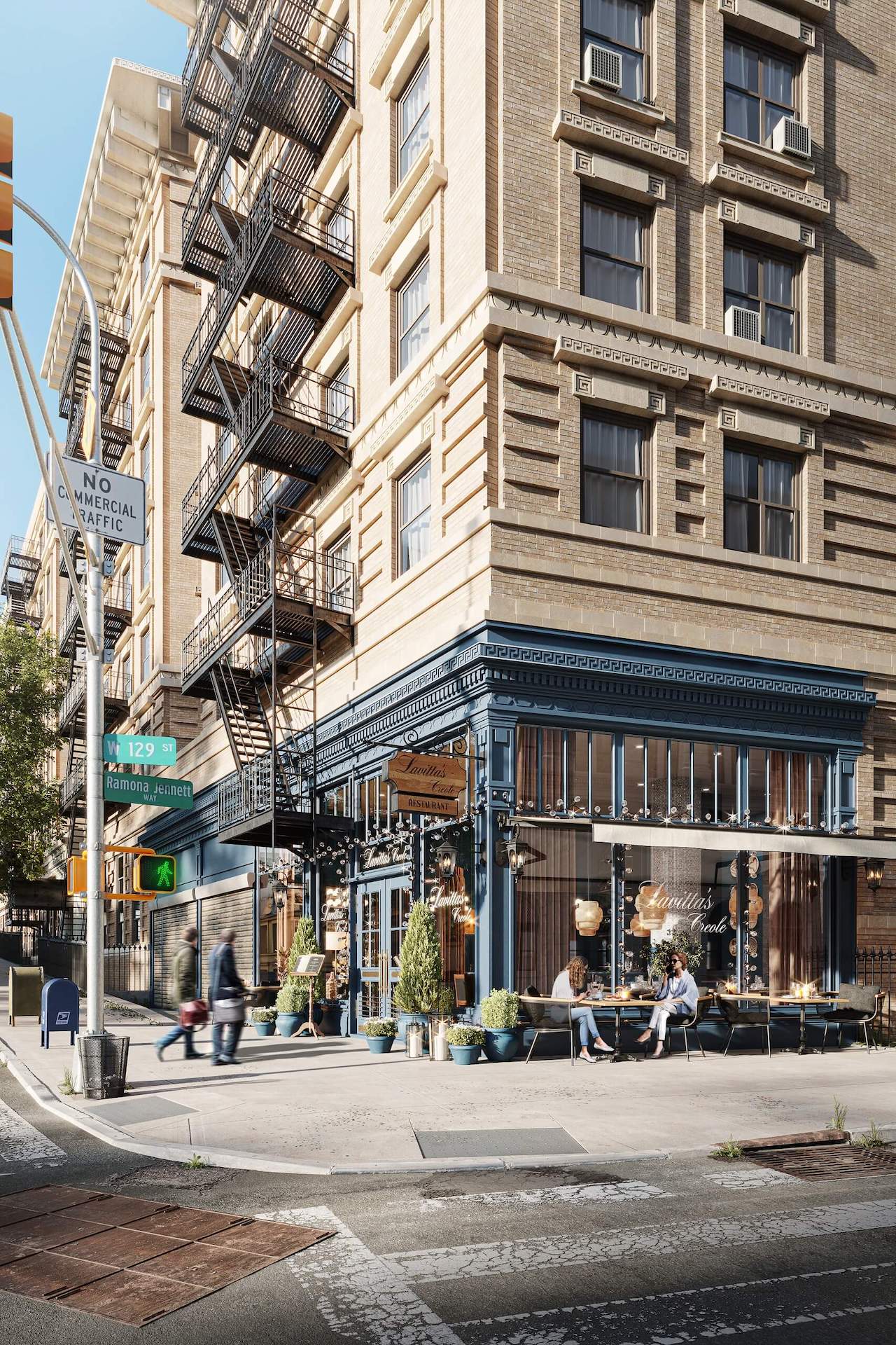 3D Architectural Rendering of New York Restaurant Exterior