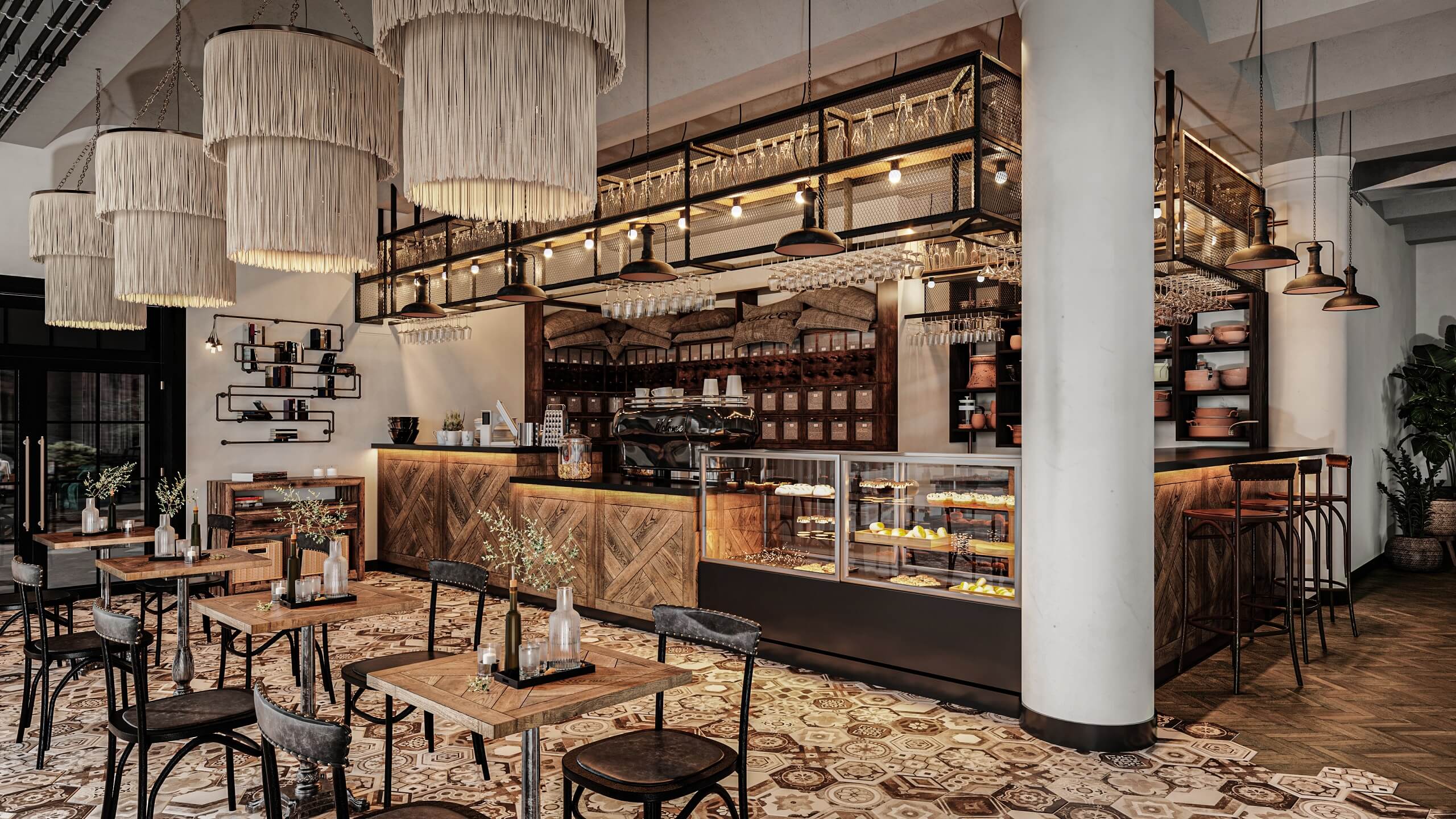 Photoreal 3D Render of a Beautiful Restaurant Design