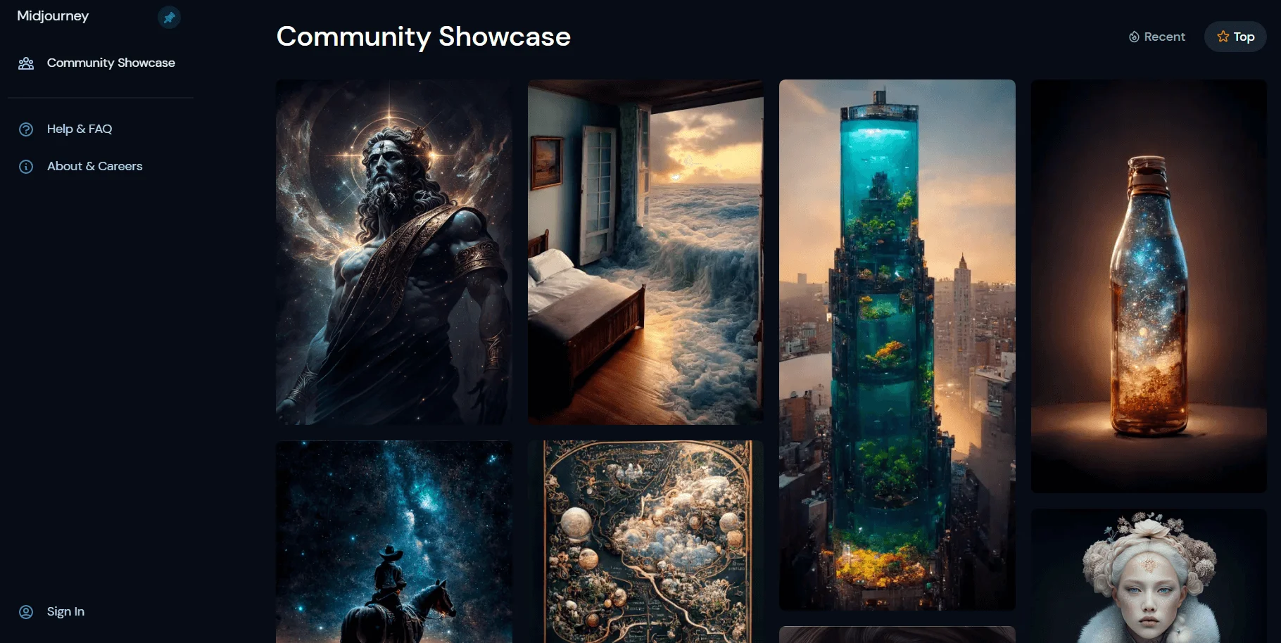 Midjourney AI Community Page