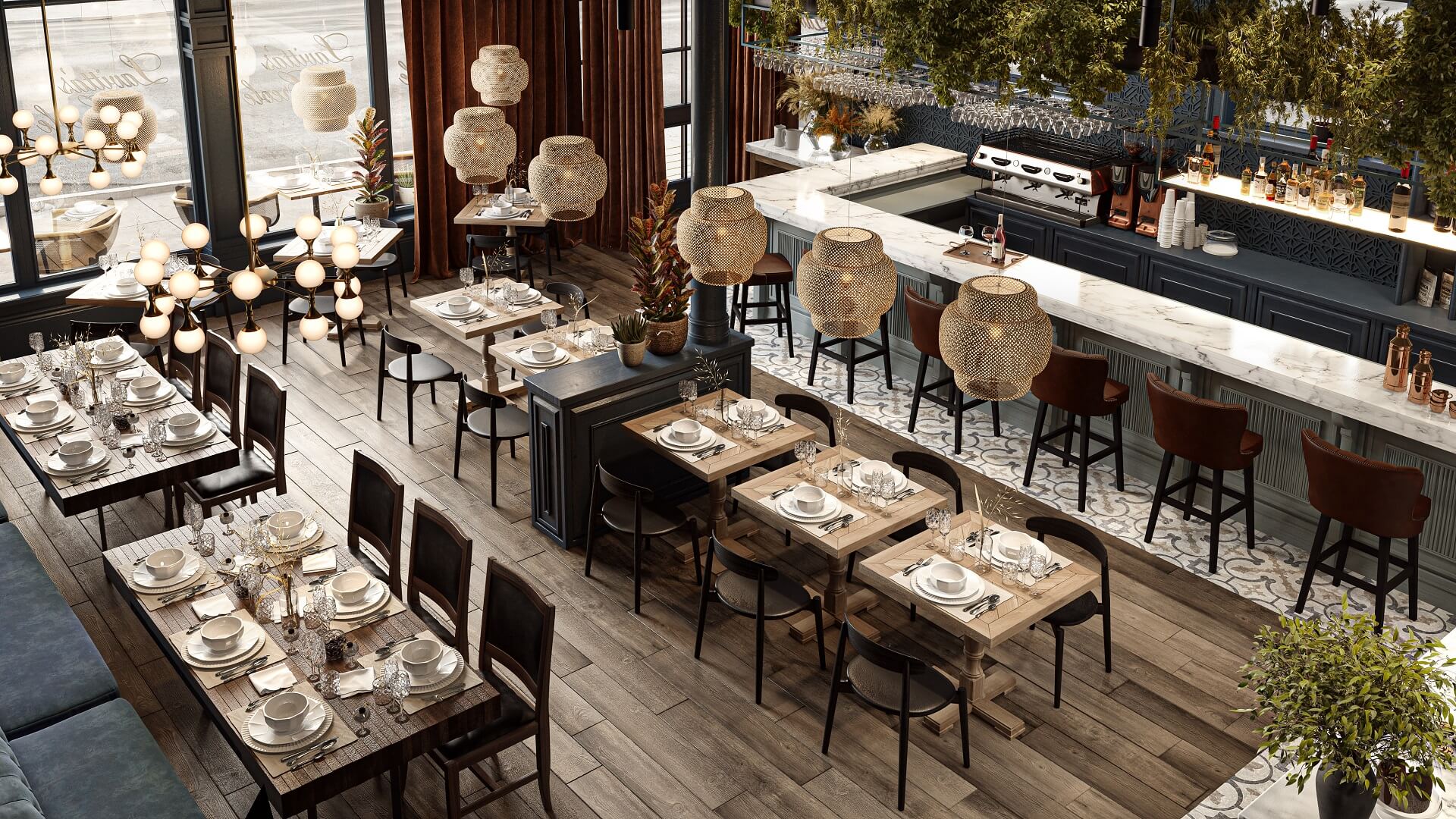 Photoreal Restaurant Interior Design CGI