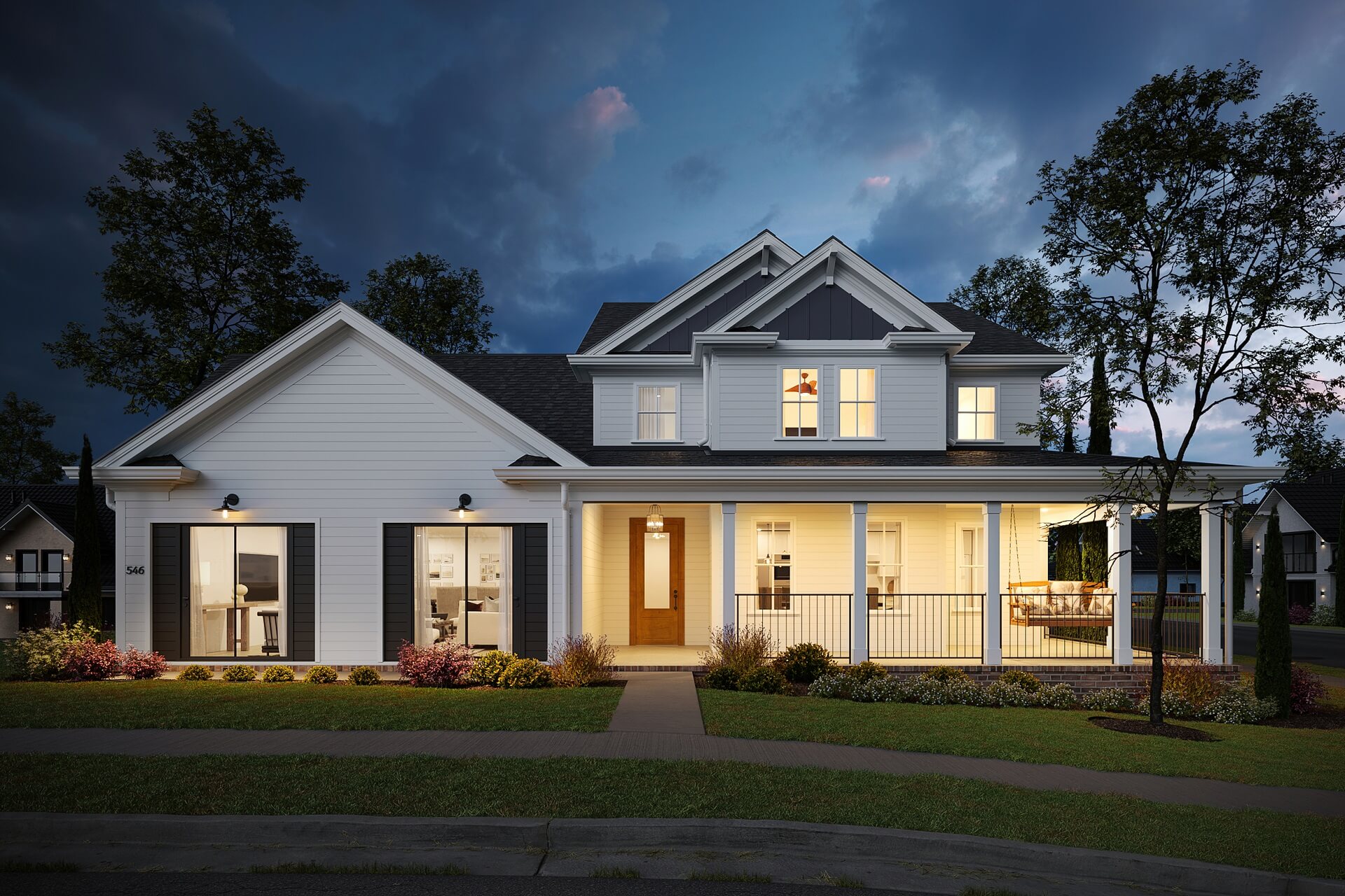 3D Rendering for Home Builders: Night View