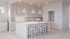 Grayscale 3D Rendering of a Kitchen Interior