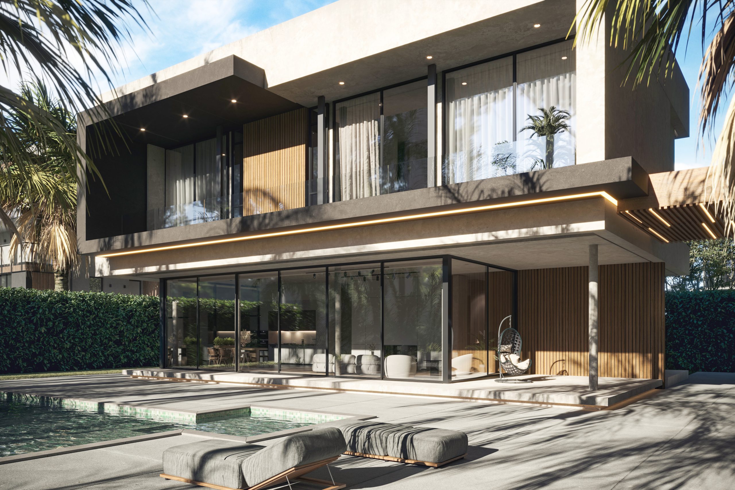 Sunlit House Exterior Render