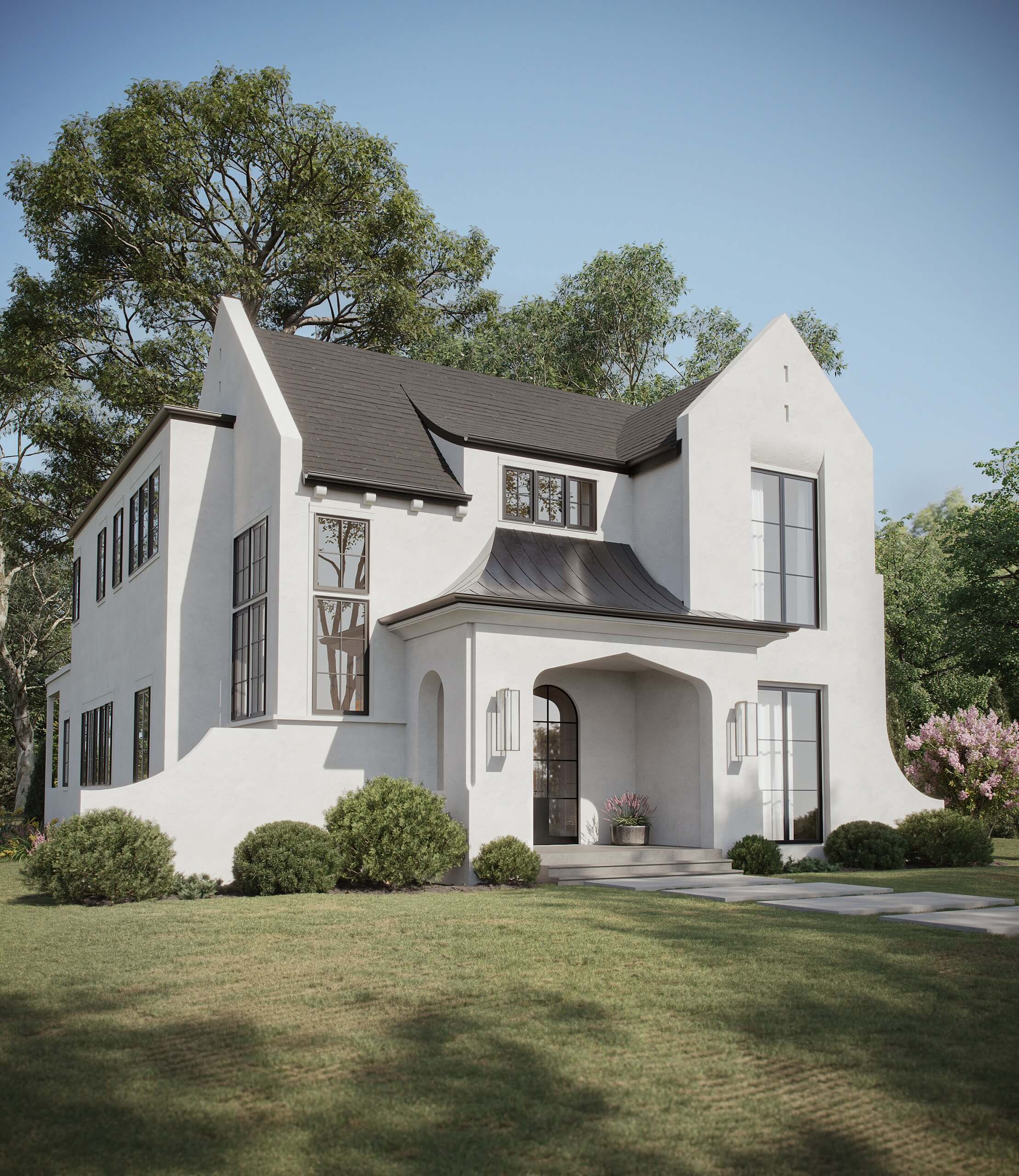 Exterior CGI of a Mansion in North Carolina