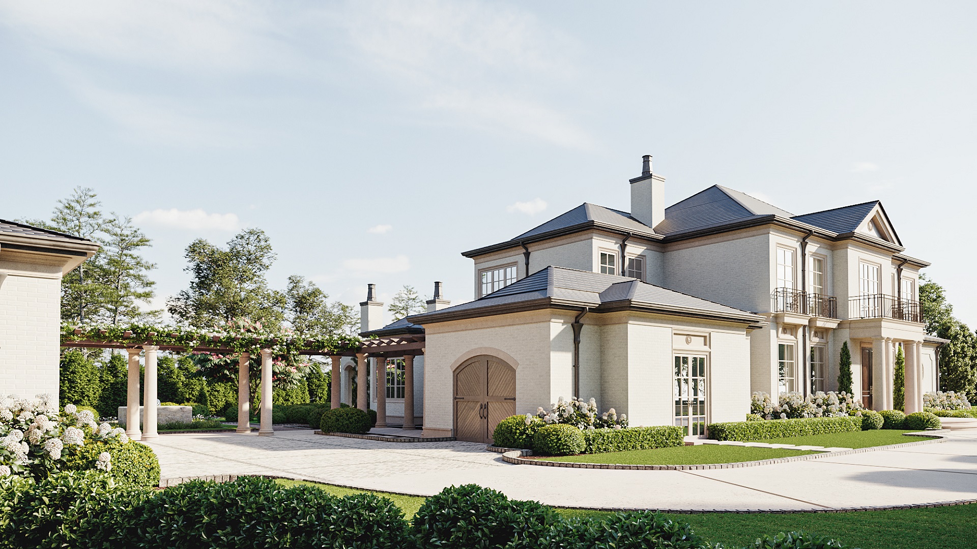 Exterior 3D Render of a Large Residence