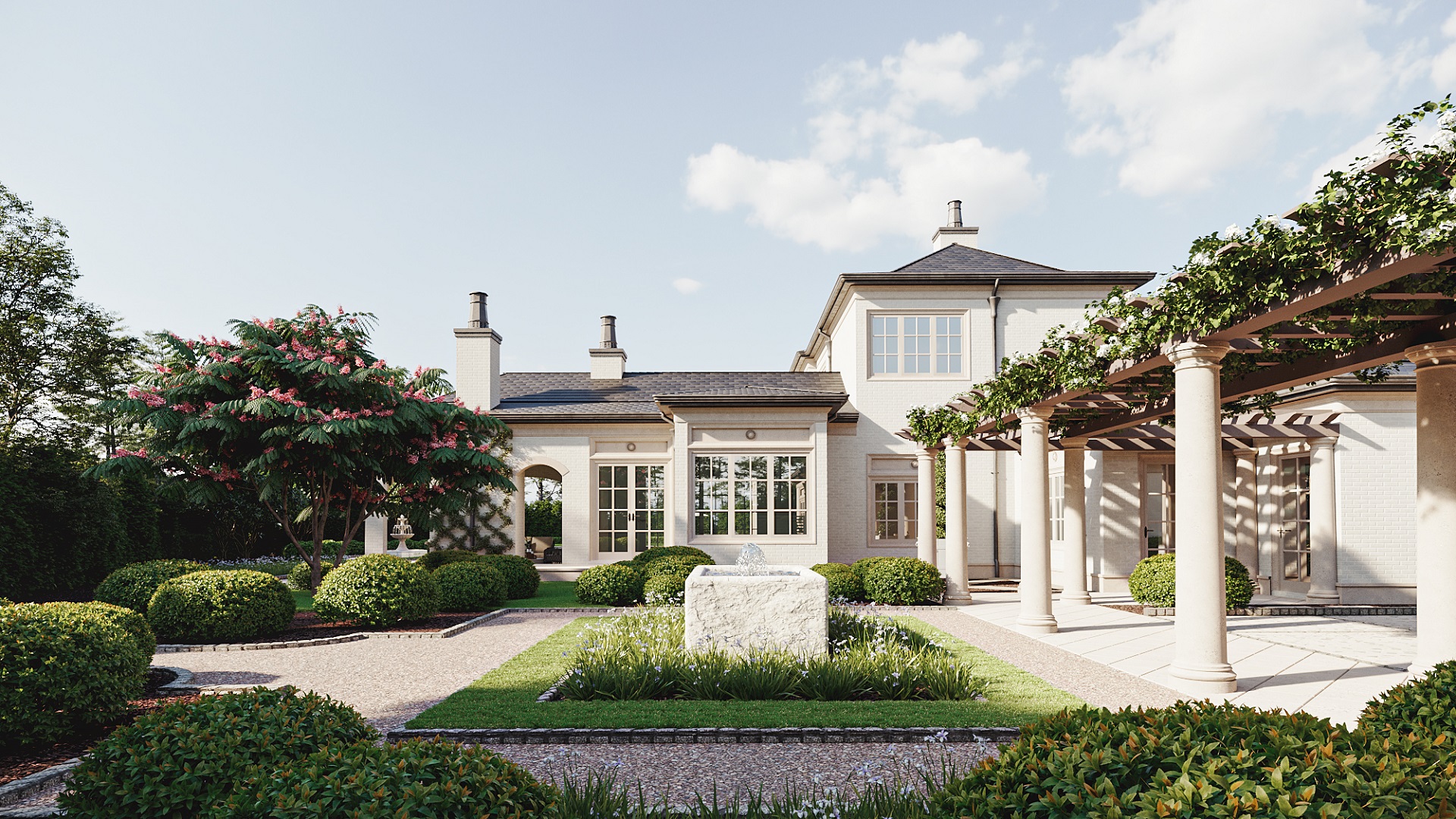 Exterior CG Visualization of a Classic Residence