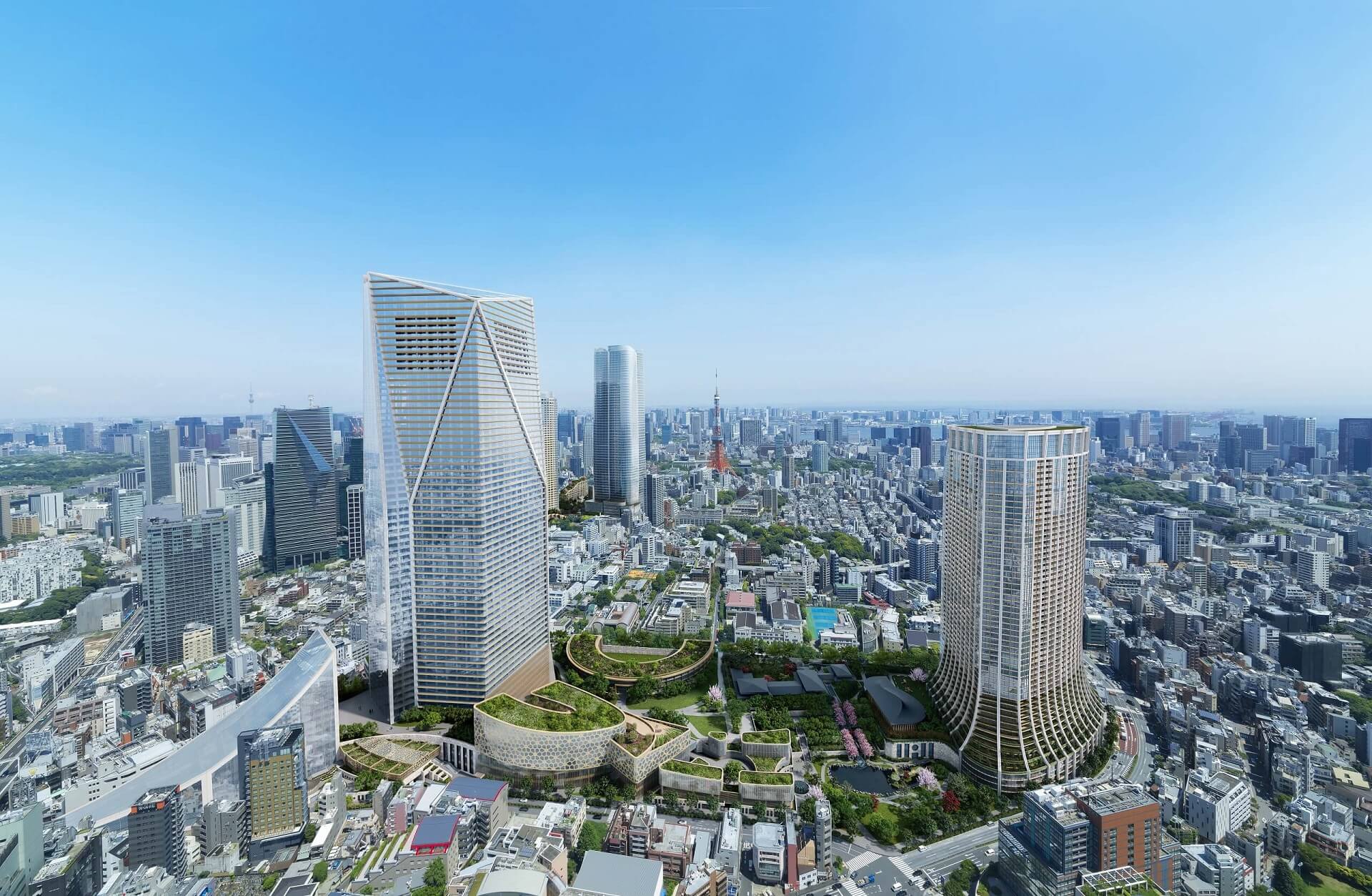 Aerial 3D Rendering of an Urban Redevelopment Project