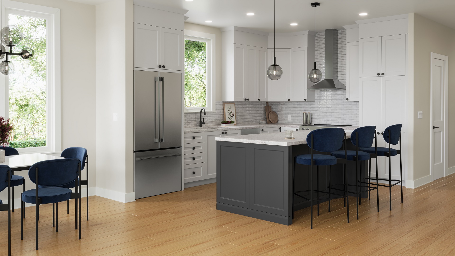 Energy-efficient Homes 3D Rendering: Modern Kitchen
