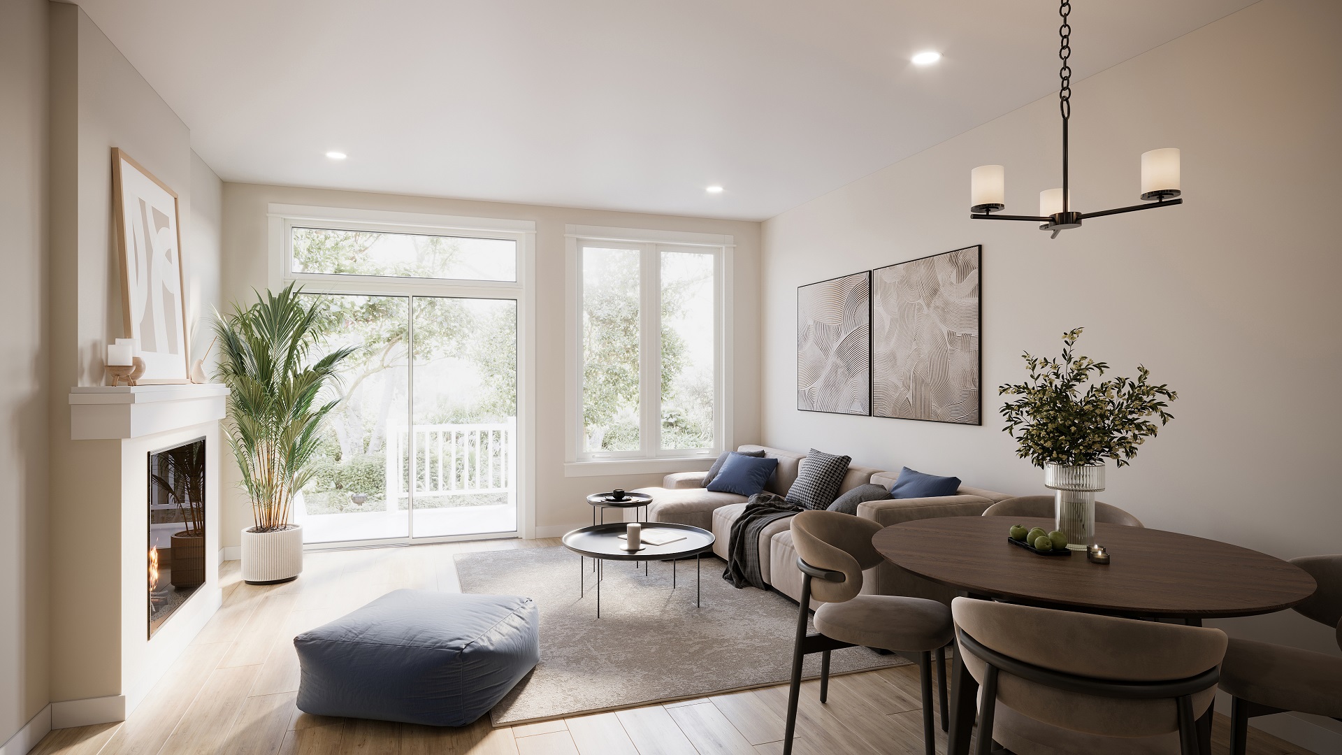 Energy-efficient Homes 3D Rendering: Spacious Room Design